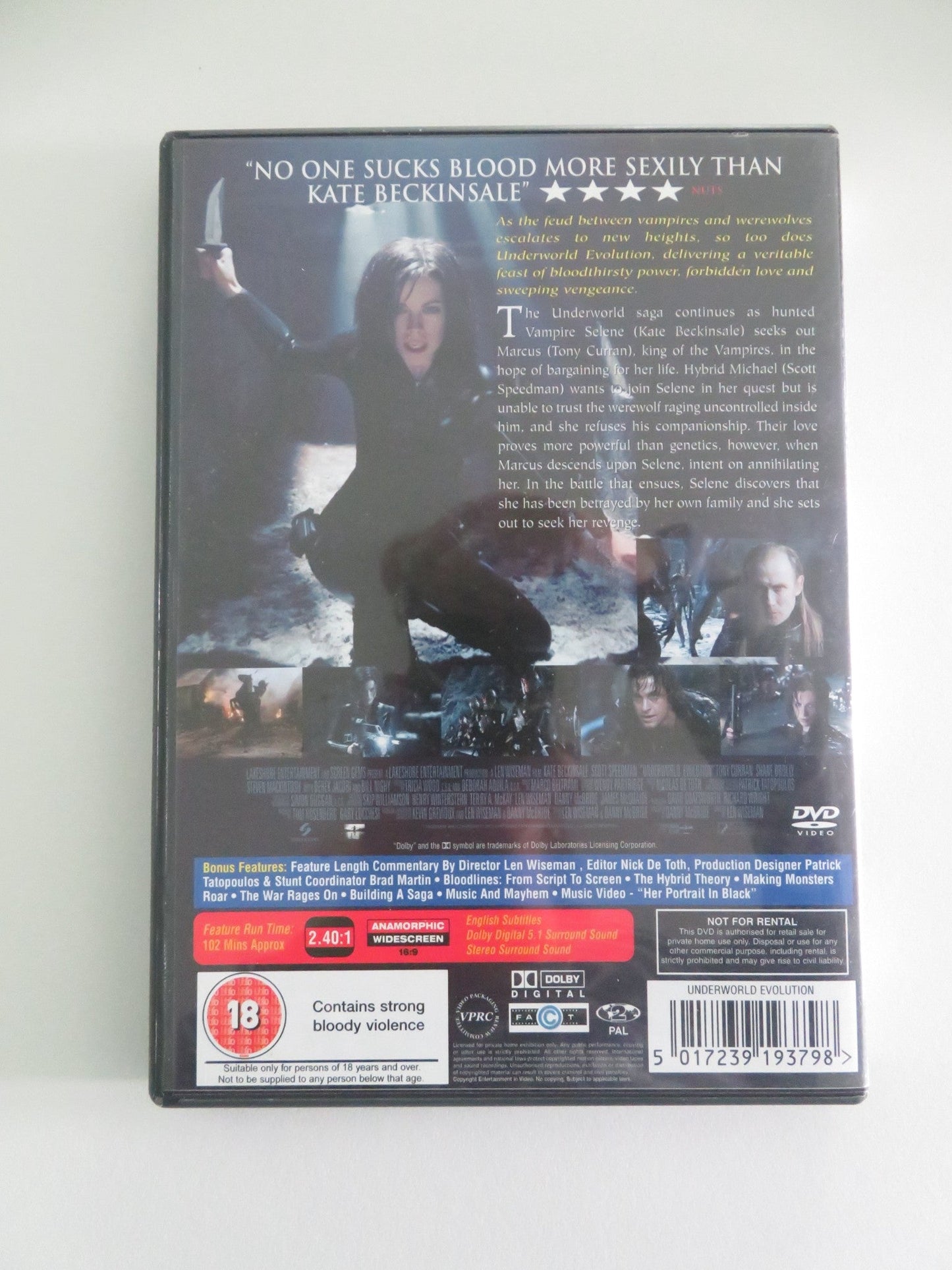 UNDERWORLD: EVOLUTION (DVD) KATE BECKINSALE SCOTT SPEEDMAN 2006 REGION 2 Movie posters
