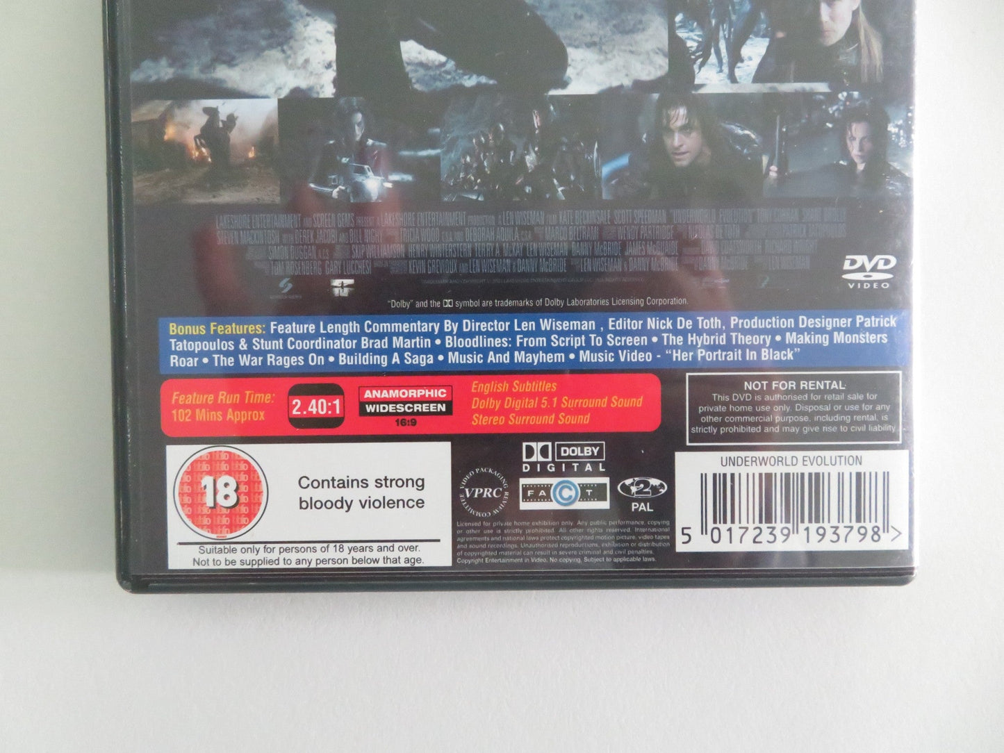 UNDERWORLD: EVOLUTION (DVD) KATE BECKINSALE SCOTT SPEEDMAN 2006 REGION 2 Movie posters