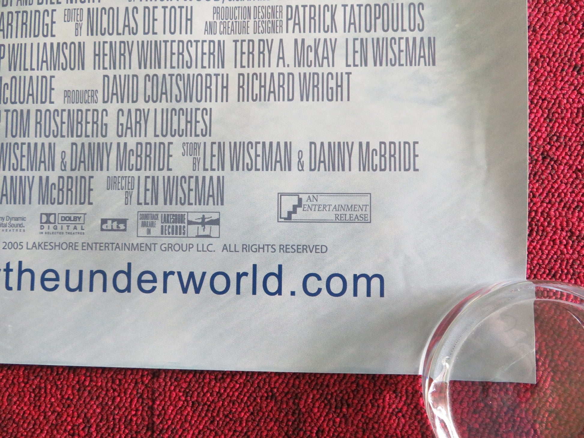 UNDERWORLD: EVOLUTION UK QUAD ROLLED POSTER KATE BECKINSALE BILL NIGHY 2006 Rendezvous Cinema Movie posters