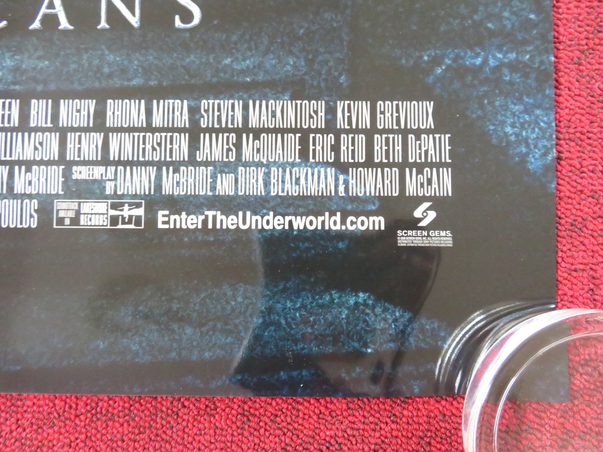 UNDERWORLD: RISE OF THE LYCANS - B US ONE SHEET ROLLED POSTER BILL NIGHY 2009 Rendezvous Cinema Movie posters