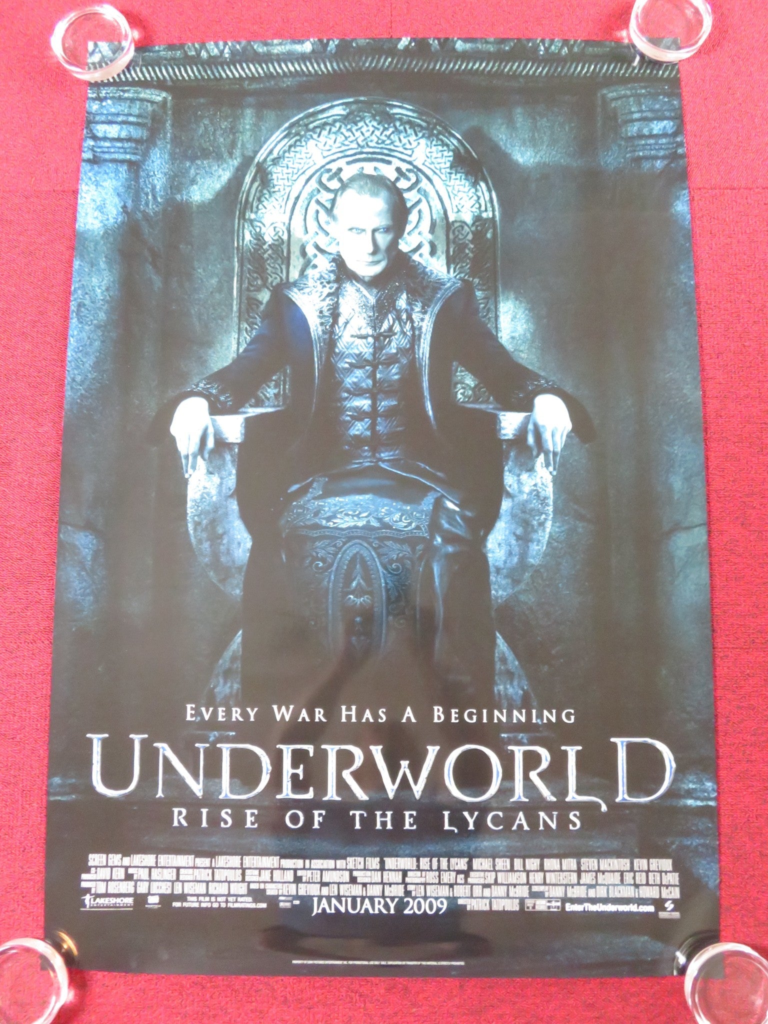 UNDERWORLD: RISE OF THE LYCANS - B US ONE SHEET ROLLED POSTER BILL NIGHY 2009 Rendezvous Cinema Movie posters