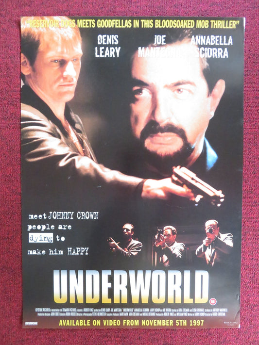 UNDERWORLD VHS VIDEO POSTER DENIS LEARY JOE MANTEGNA 1997 Rendezvous Cinema Movie posters