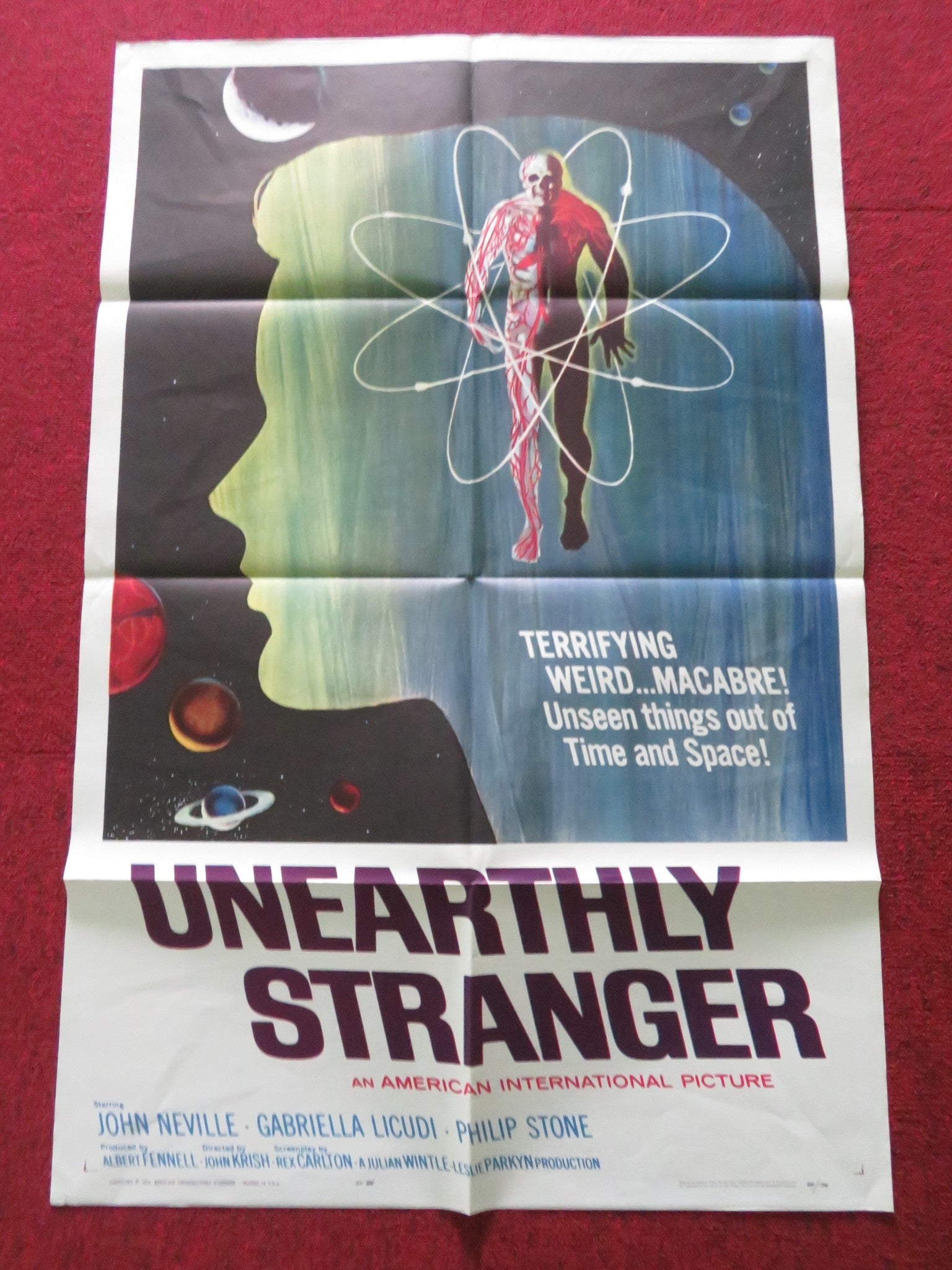 UNEARTHLY STRANGER FOLDED US ONE SHEET POSTER JOHN NEVILLE PHILIP STONE 1964 Rendezvous Cinema Movie posters