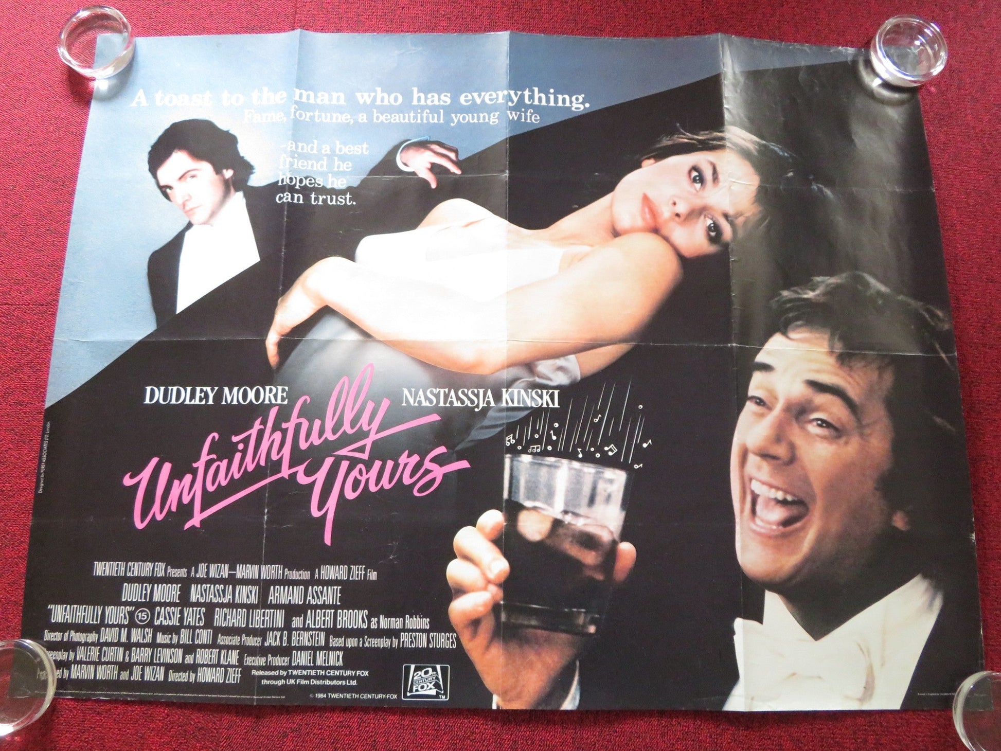 UNFAITHFULLY YOURS UK QUAD ROLLED POSTER DUDLEY MOORE NASTASSJA KINSKI 1984 Rendezvous Cinema Movie posters