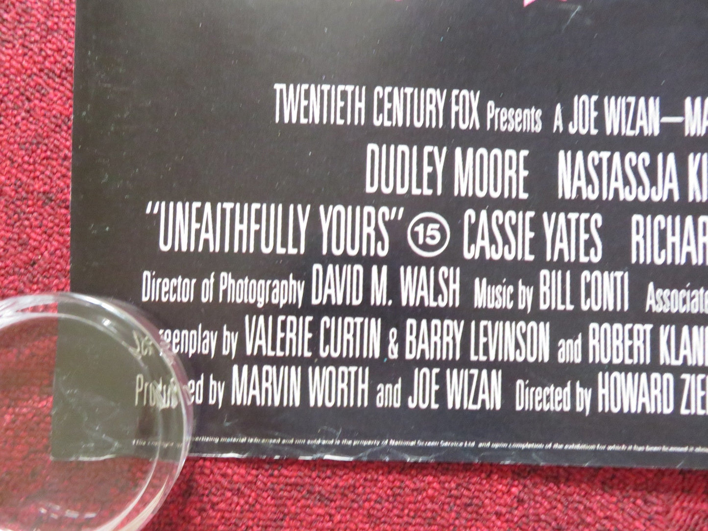 UNFAITHFULLY YOURS UK QUAD ROLLED POSTER DUDLEY MOORE NASTASSJA KINSKI 1984 Rendezvous Cinema Movie posters