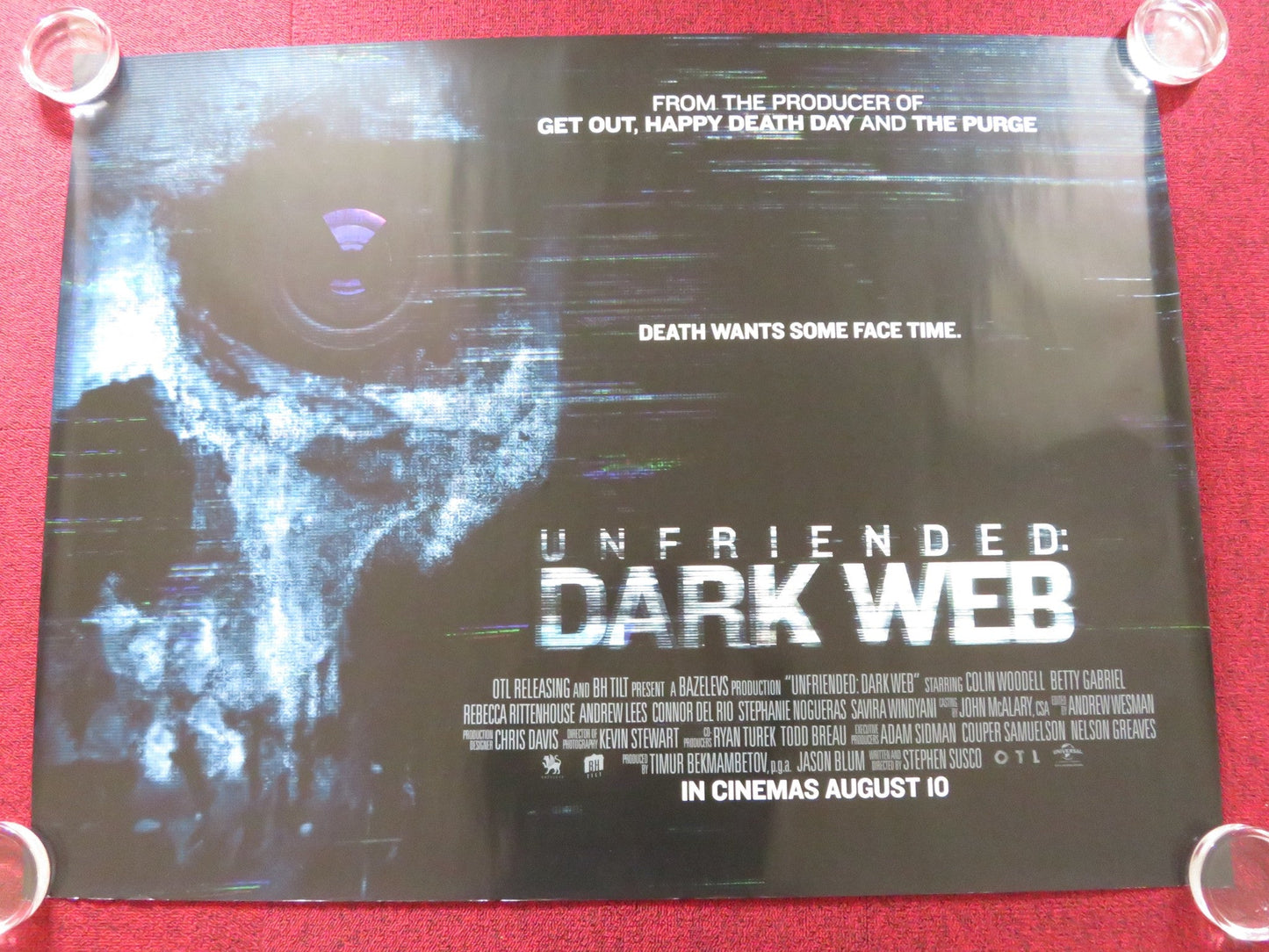 UNFRIENDED: DARK WEB UK QUAD ROLLED POSTER COLIN WOODELL STEPHANIE NOGUERAS 2018 Rendezvous Cinema Movie posters