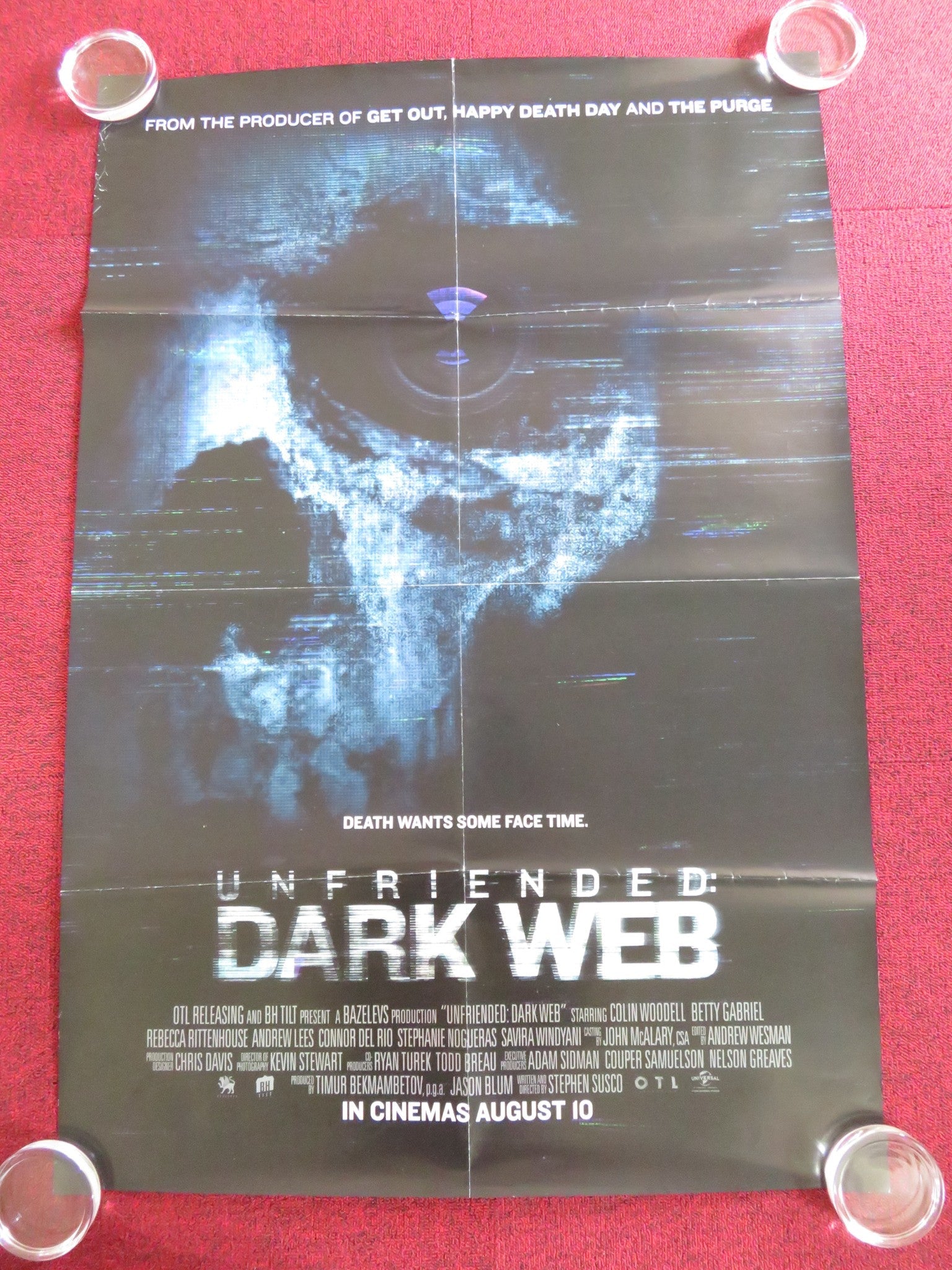 UNFRIENDED: DARK WEB US ONE SHEET ROLLED POSTER COLIN WOODELL BETTY GABRIEL 2018 Rendezvous Cinema Movie posters