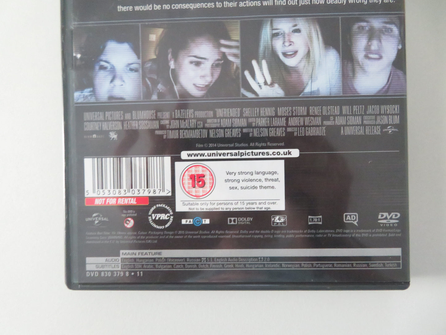 Unfriended (DVD) Shelley Hennig Heather Sossaman 2014 Region 2, 4, 5 Movie posters
