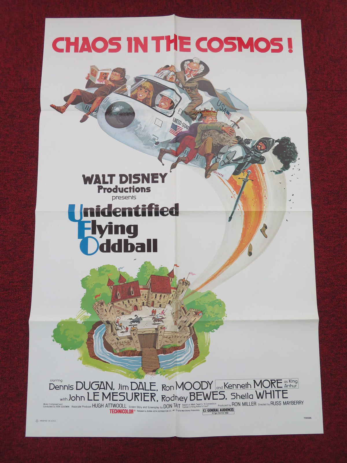 Unidentified Flying Oddball Folded US One Sheet Poster Disney Moody Dale 1979 Movie posters
