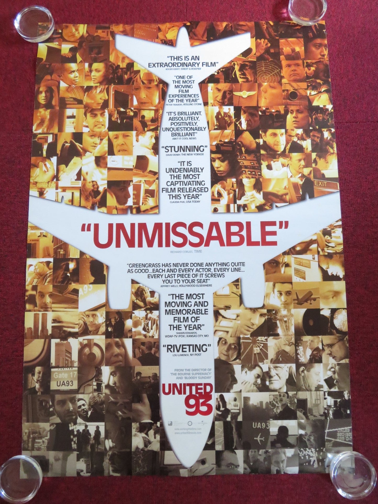 UNITED 93 - B US ONE SHEET ROLLED POSTER J. J. JOHNSON GARY COMMOCK 2006 Rendezvous Cinema Movie posters