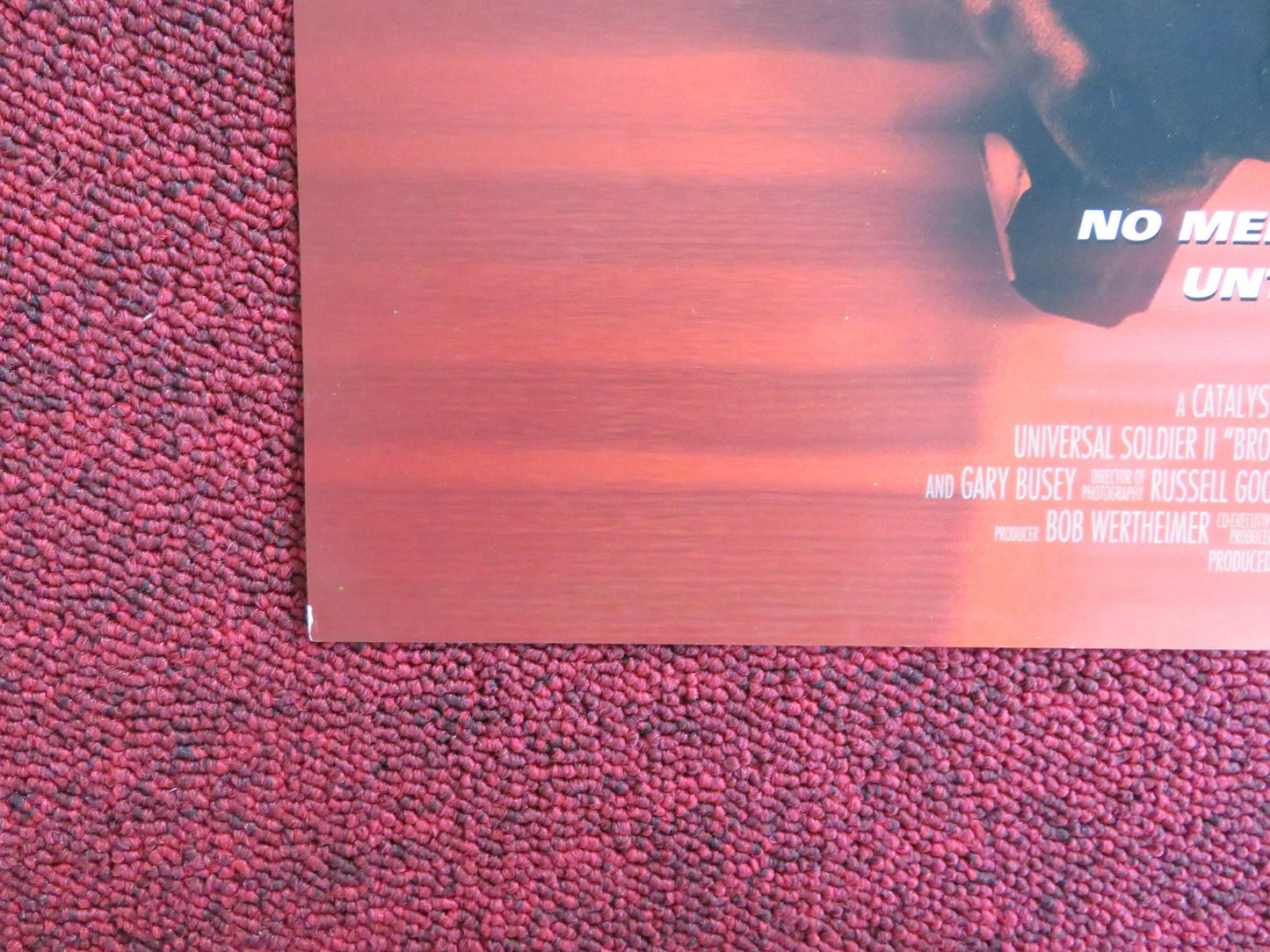 UNIVERSAL SOLDIER II: BROTHERS IN ARMS VHS VIDEO POSTER MATT BATTAGLIA 1998 Rendezvous Cinema Movie posters