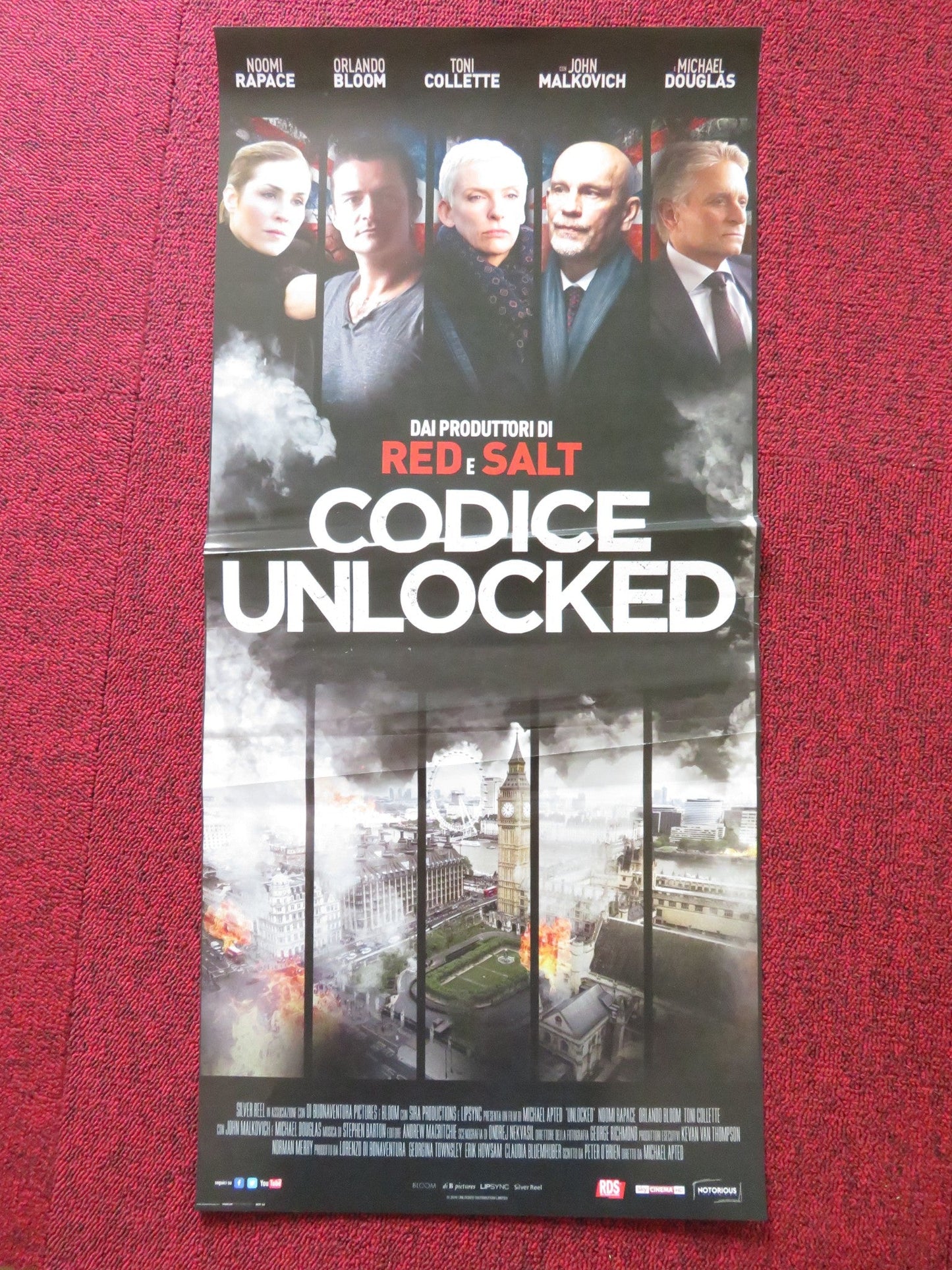 UNLOCKED ITALIAN LOCANDINA POSTER ORLANDO BLOOOM JOHN MALKOVICH 2017 Rendezvous Cinema Movie posters