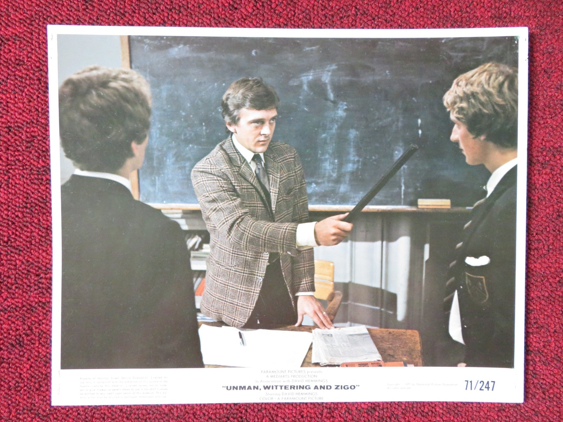 UNMAN, WITTERING AND ZIGO LOBBY CARD DAVID HEMMINGS DOUGLAS WILMER 1971 Rendezvous Cinema Movie posters