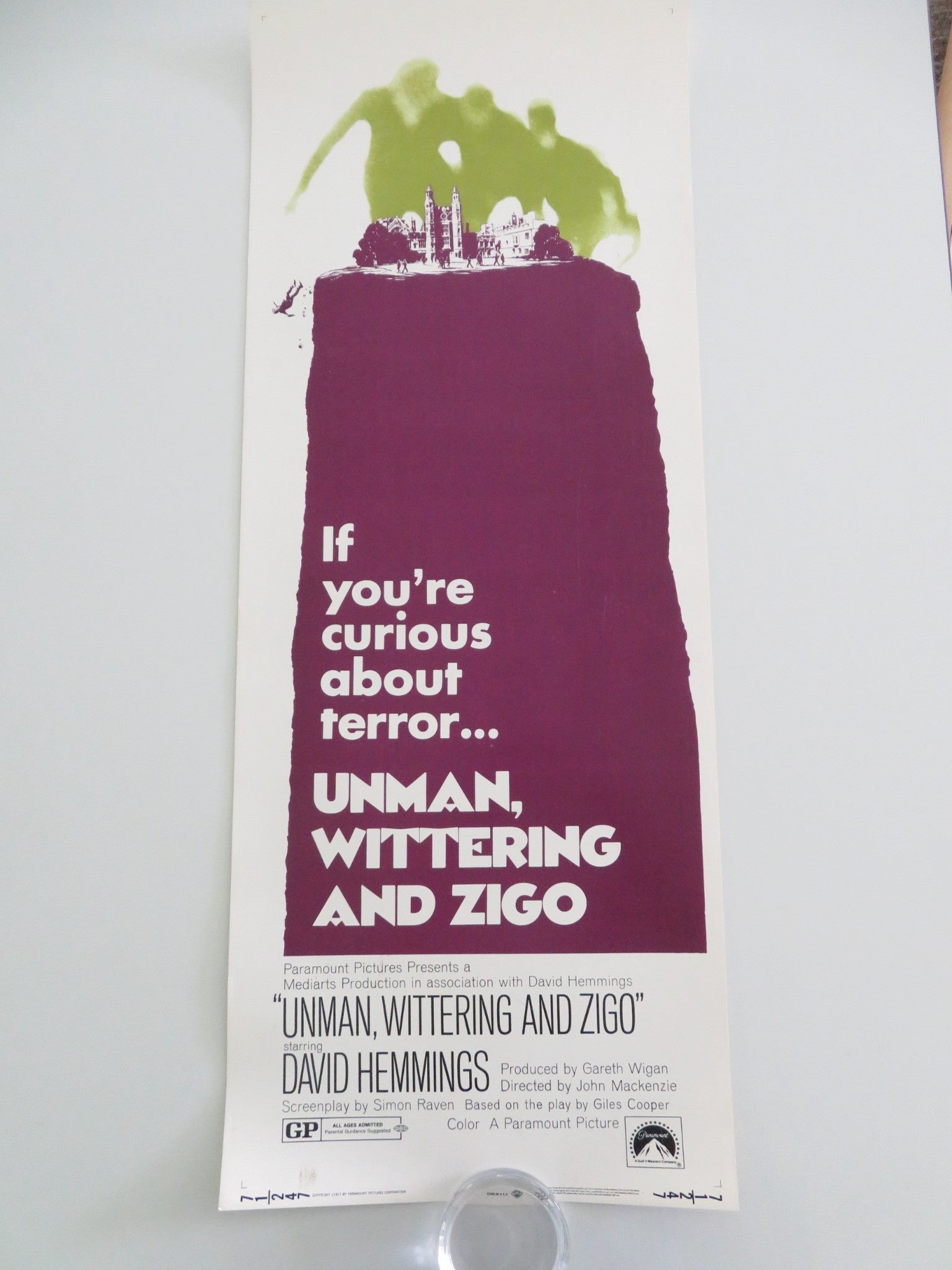 Unman, Wittering and Zigo US Insert Poster David Hemmings Douglas Wilmer 1971 Movie posters