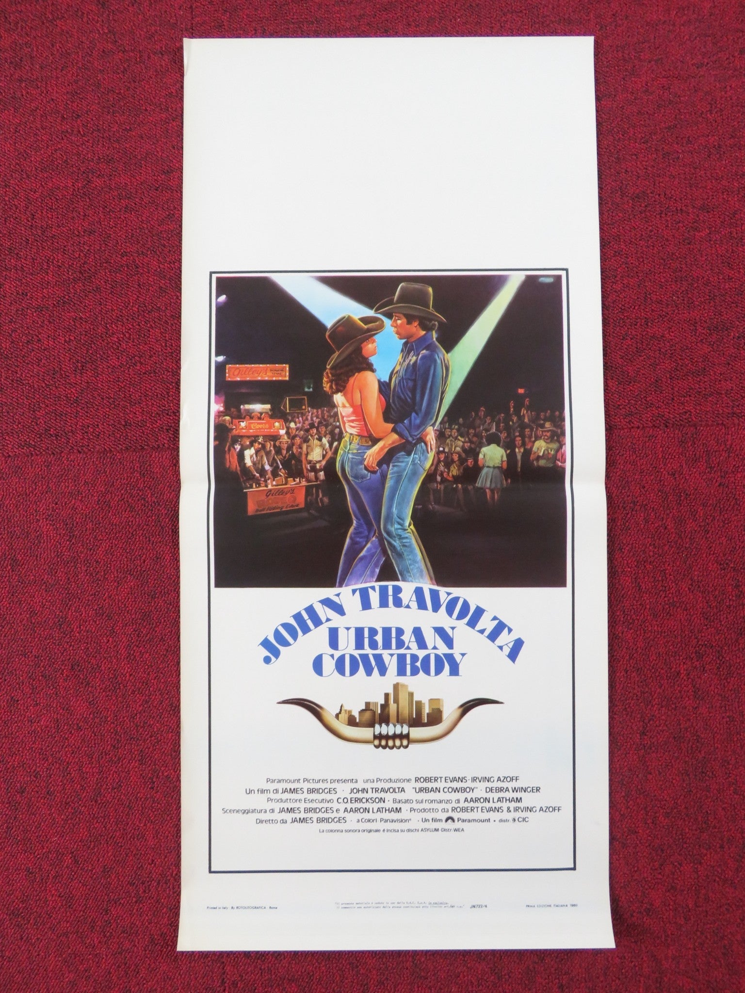 URBAN COWBOY ITALIAN LOCANDINA POSTER JOHN TRAVOLTA DEBRA WINGER 1980 Rendezvous Cinema Movie posters