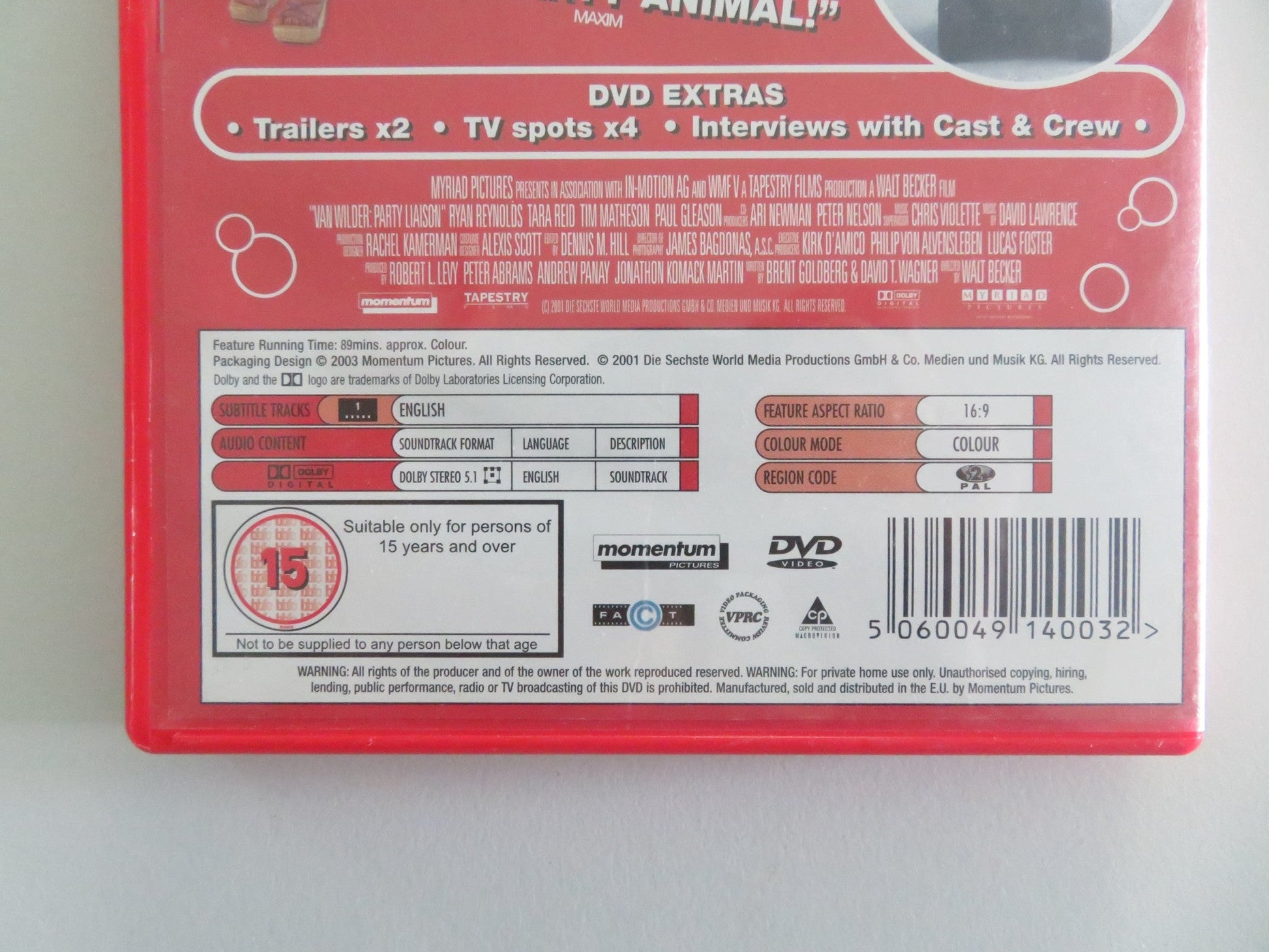 Van Wilder: Party Liaison (DVD) Ryan Reynolds Tara Reid 2002 Region 2 Movie posters