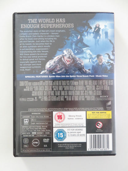 VENOM (DVD) TOM HARDY MICHELLE WILLIAMS 2018 REGION 2 Movie posters