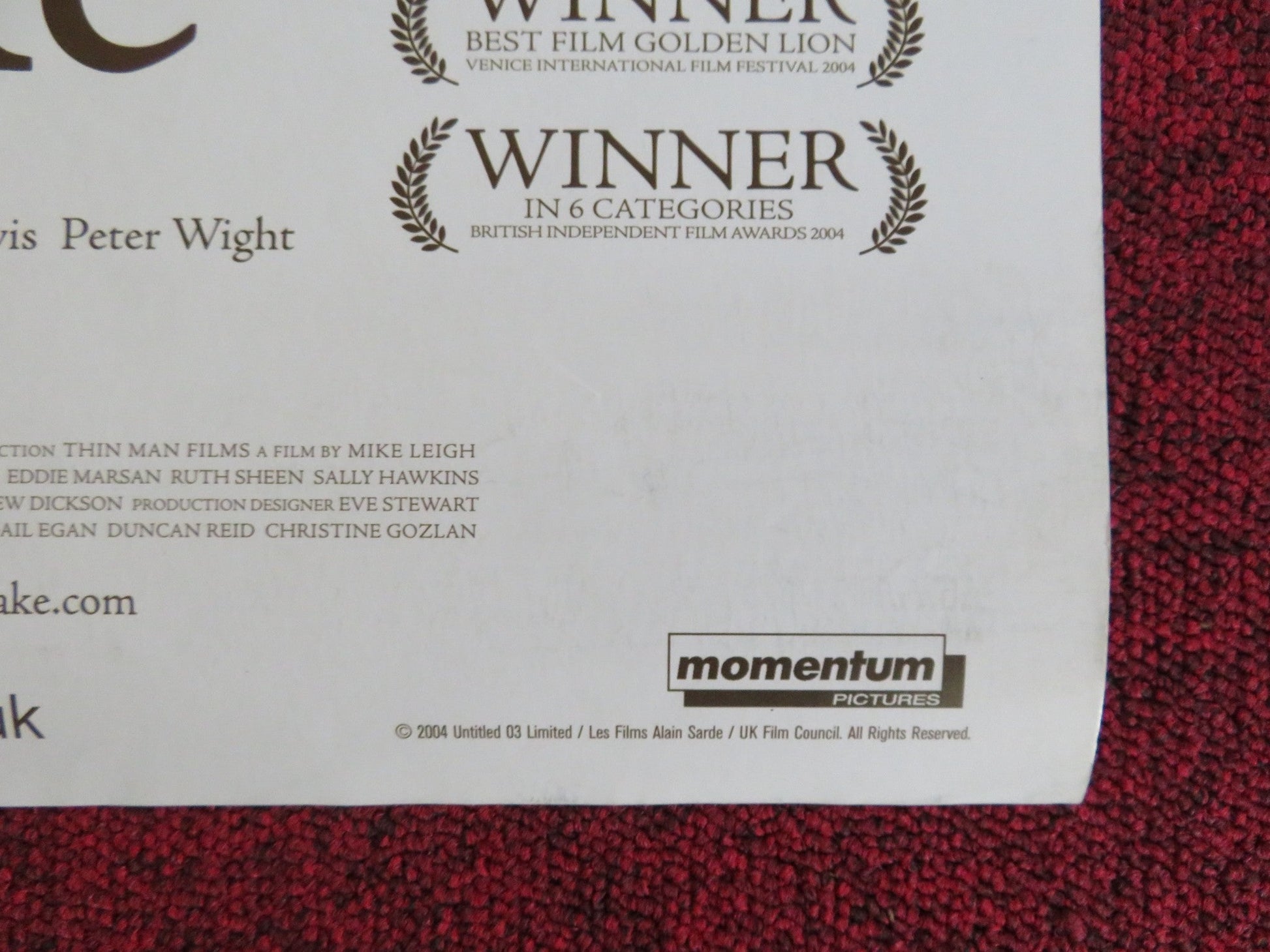 VERA DRAKE VHS VIDEO POSTER MIKE LEIGH IMELDA STAUNTON 2004 Rendezvous Cinema Movie posters