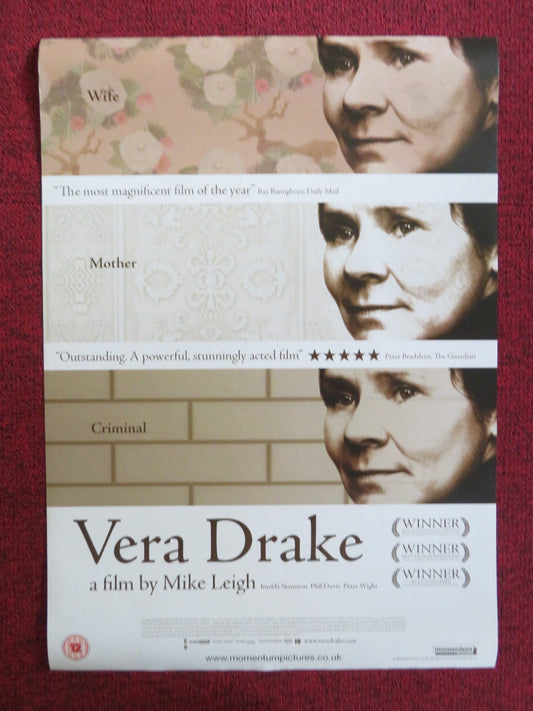 VERA DRAKE VHS VIDEO POSTER MIKE LEIGH IMELDA STAUNTON 2004 Rendezvous Cinema Movie posters