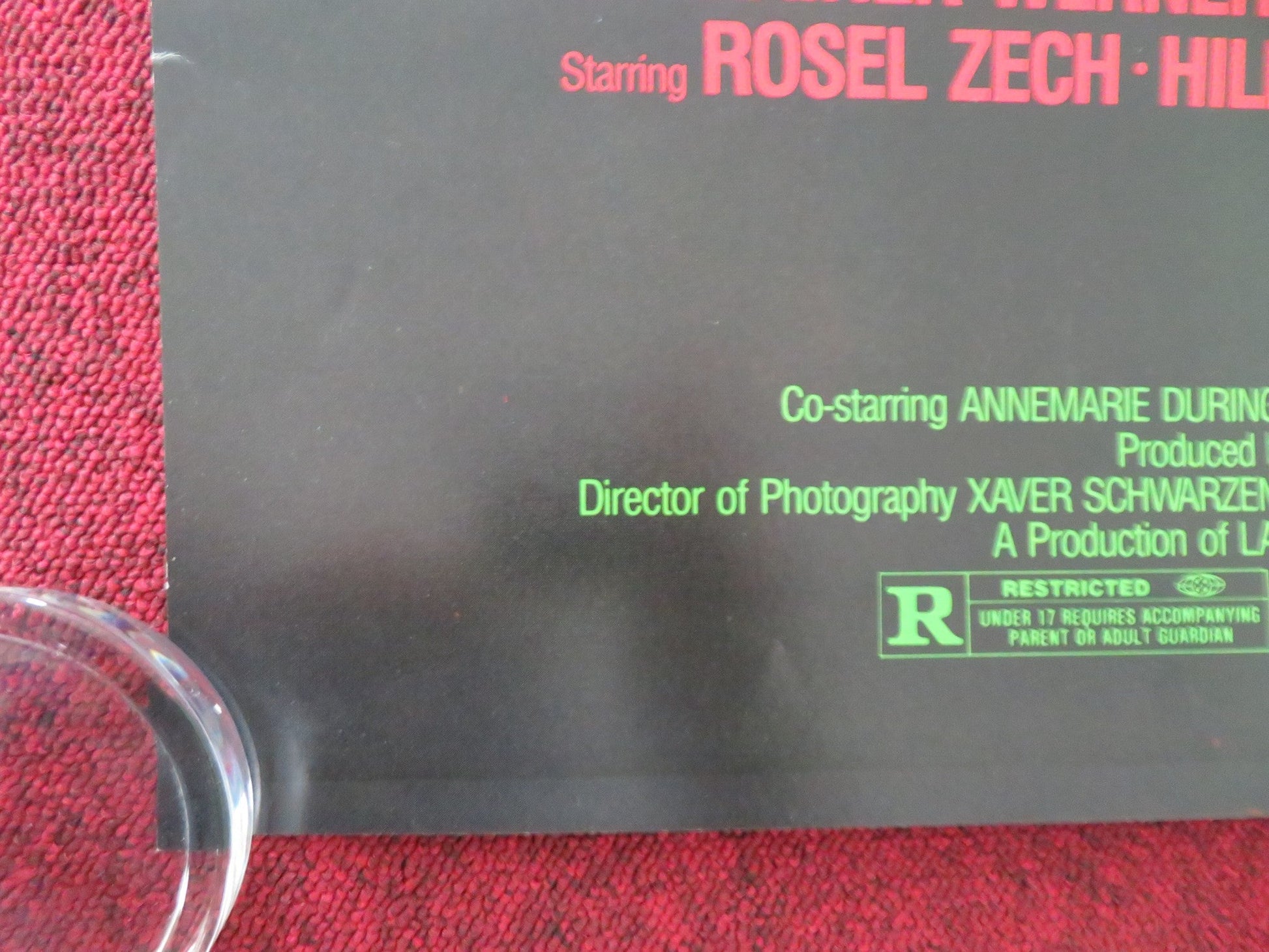 VERONIKA VOSS US ONE SHEET ROLLED POSTER ROSEL ZECH HILMAR THATE 1982 Movie posters