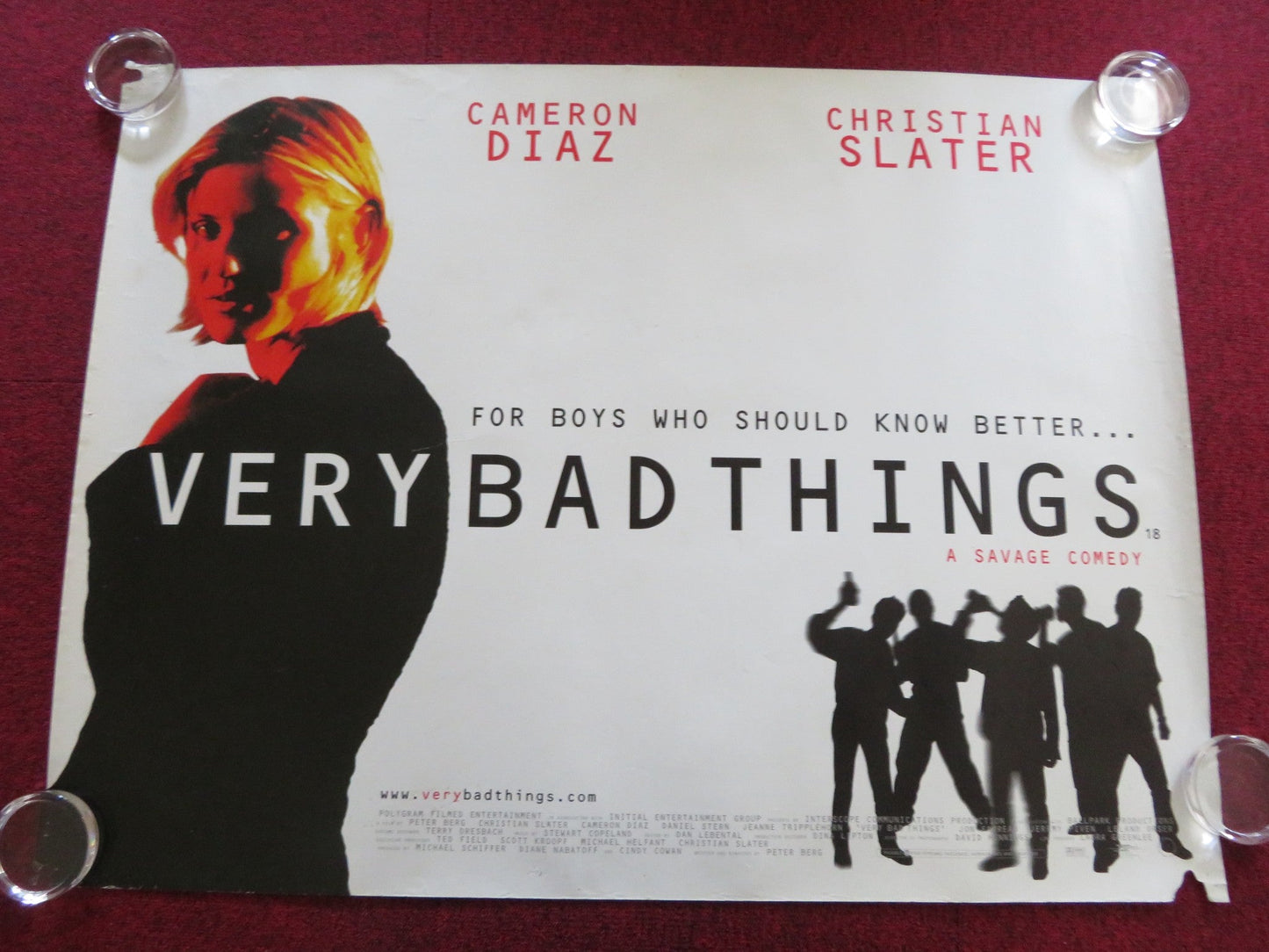 VERY BAD THINGS UK QUAD ROLLED POSTER JON FAVREAU CAMERON DIAZ 1998 Rendezvous Cinema Movie posters