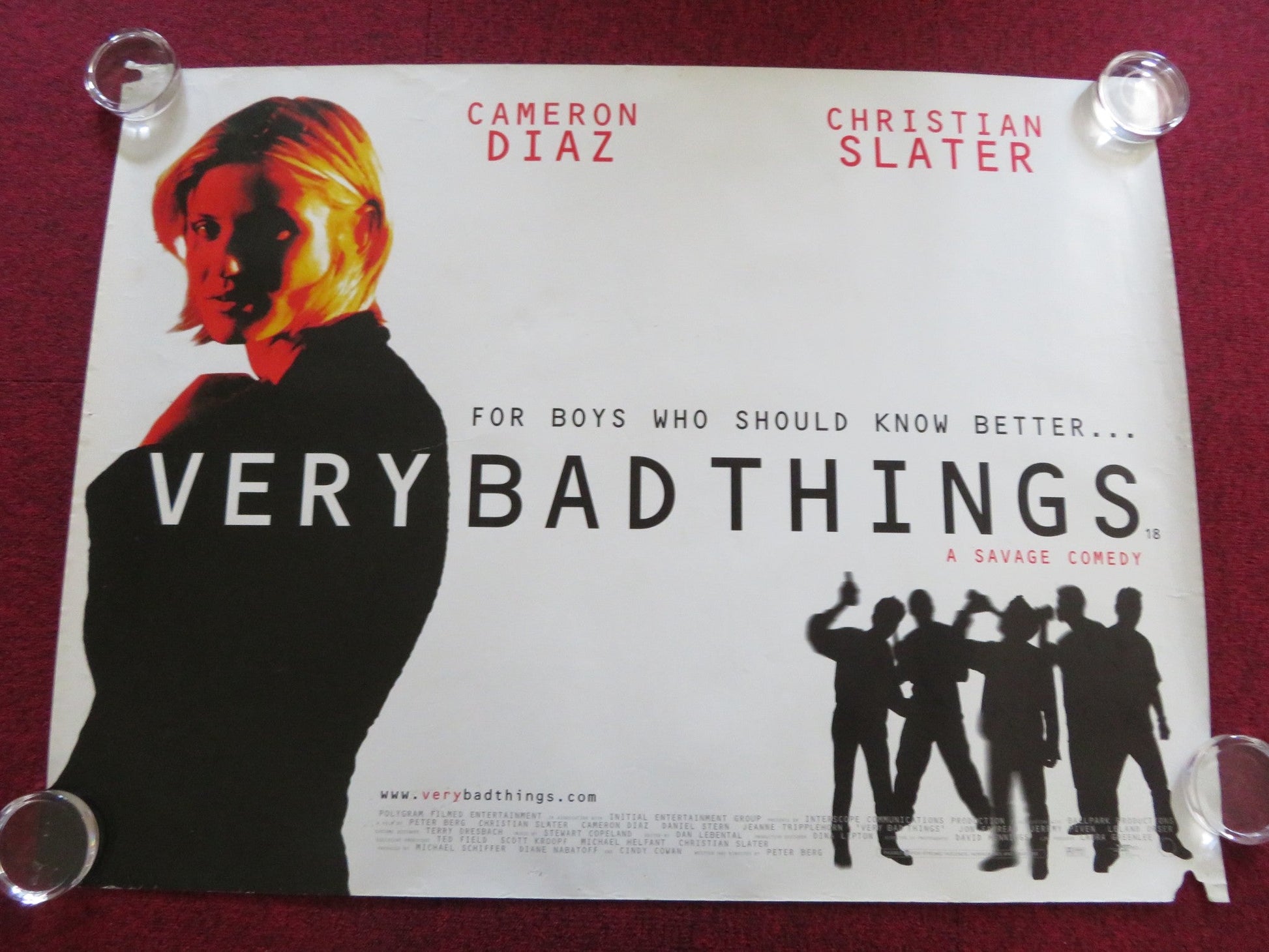 VERY BAD THINGS UK QUAD ROLLED POSTER JON FAVREAU CAMERON DIAZ 1998 Rendezvous Cinema Movie posters