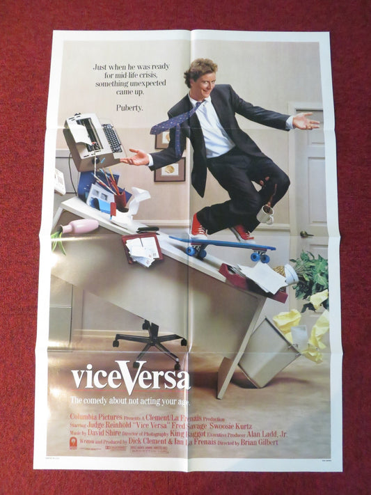 VICE VERSA FOLDED US ONE SHEET POSTER JUDGE REINHOLD FRED SAVAGE 1988 Rendezvous Cinema Movie posters