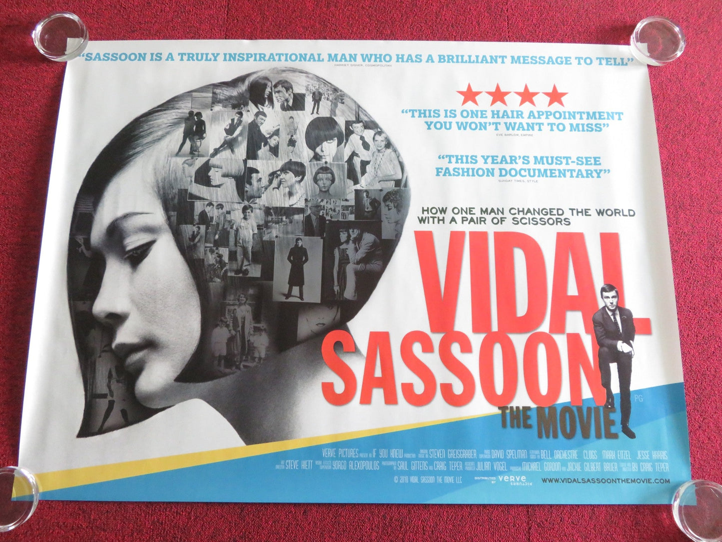 VIDAL SASSOON: THE MOVIE UK QUAD ROLLED POSTER VIDAL SASSOON 2010 Rendezvous Cinema Movie posters