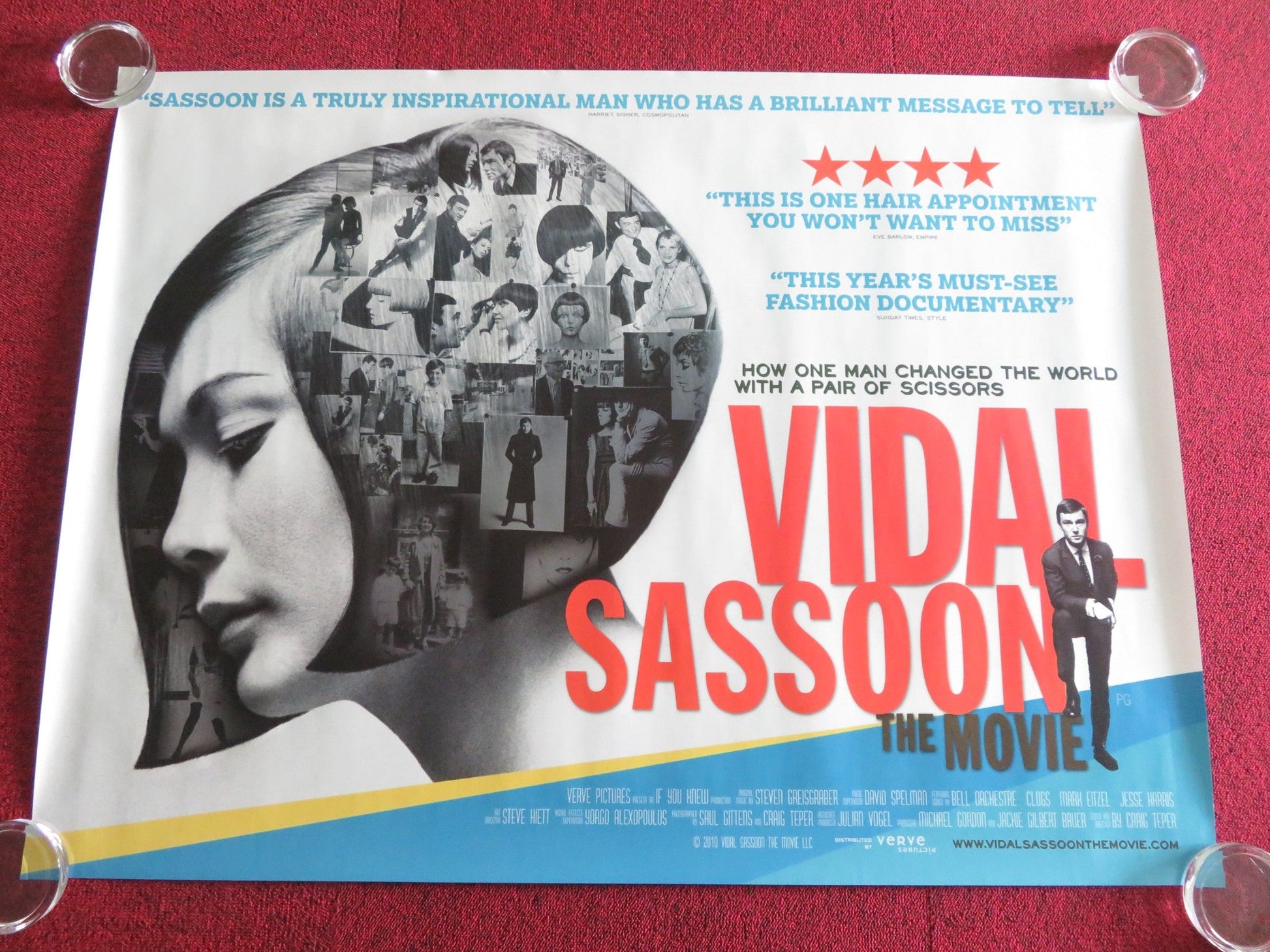 VIDAL SASSOON: THE MOVIE UK QUAD ROLLED POSTER VIDAL SASSOON 2010 Rendezvous Cinema Movie posters