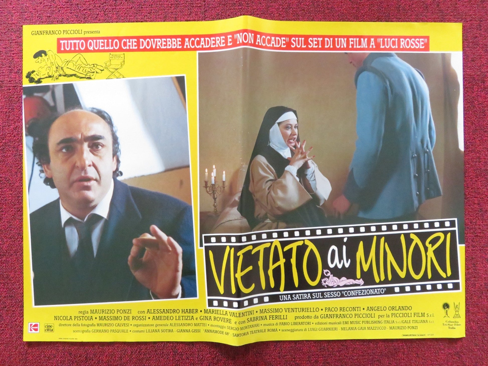 VIETATO AI MINORI - A ITALIAN FOTOBUSTA POSTER ALESSANDRO HABER VALENTINI 1992 Rendezvous Cinema Movie posters