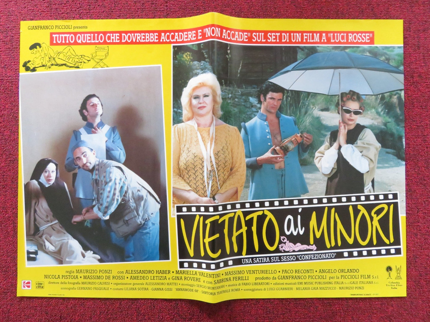 VIETATO AI MINORI - C ITALIAN FOTOBUSTA POSTER ALESSANDRO HABER VALENTINI 1992 Rendezvous Cinema Movie posters