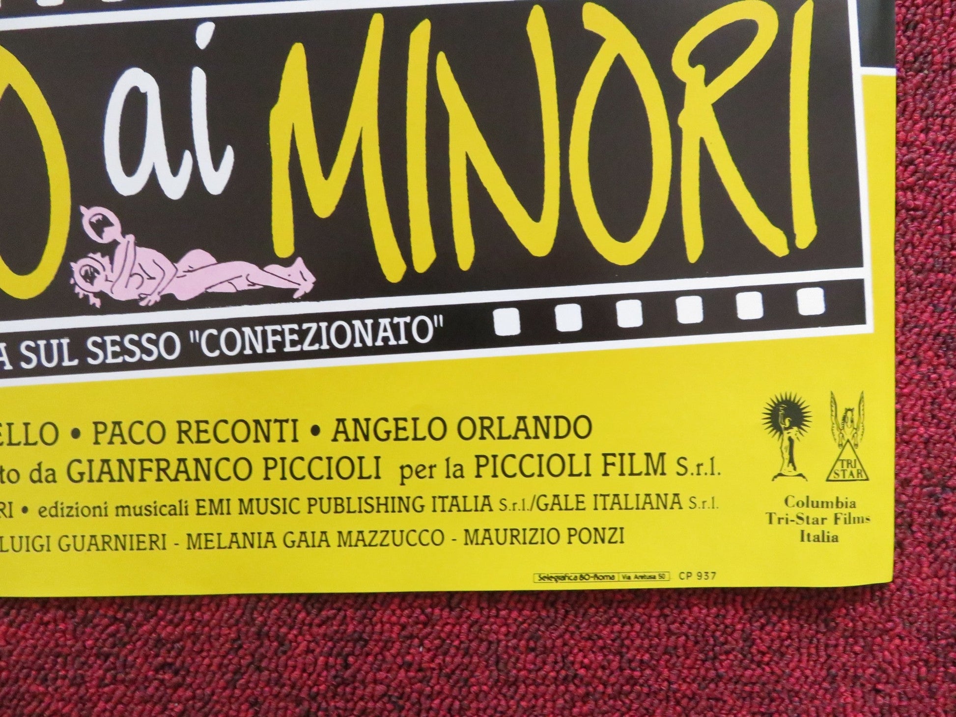 VIETATO AI MINORI - E ITALIAN FOTOBUSTA POSTER ALESSANDRO HABER VALENTINI 1992 Rendezvous Cinema Movie posters