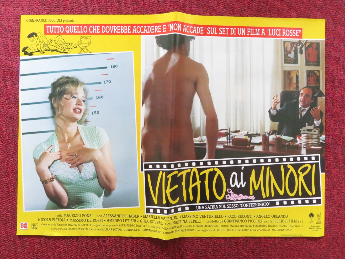 VIETATO AI MINORI - E ITALIAN FOTOBUSTA POSTER ALESSANDRO HABER VALENTINI 1992 Rendezvous Cinema Movie posters