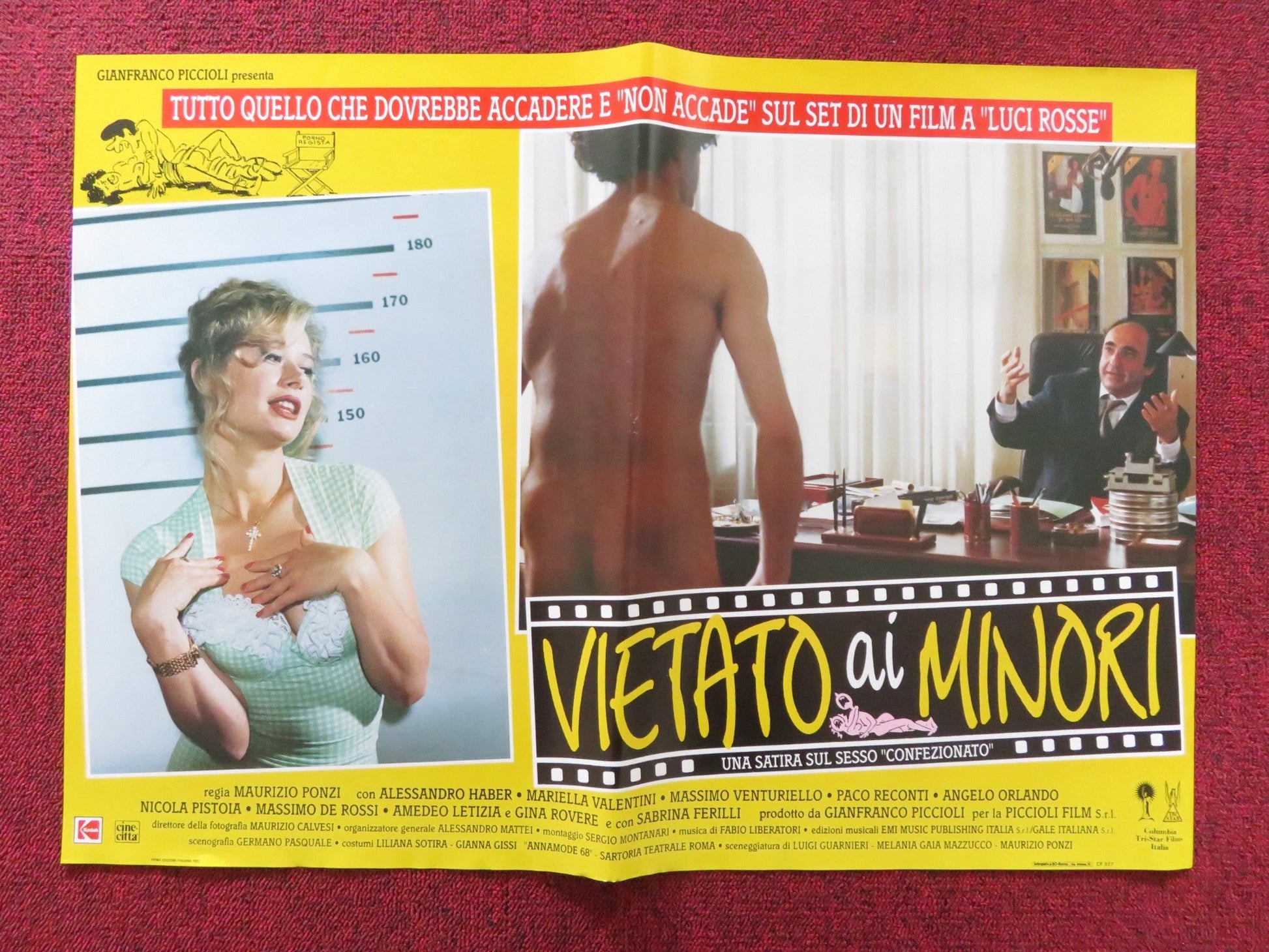 VIETATO AI MINORI - E ITALIAN FOTOBUSTA POSTER ALESSANDRO HABER VALENTINI 1992 Rendezvous Cinema Movie posters