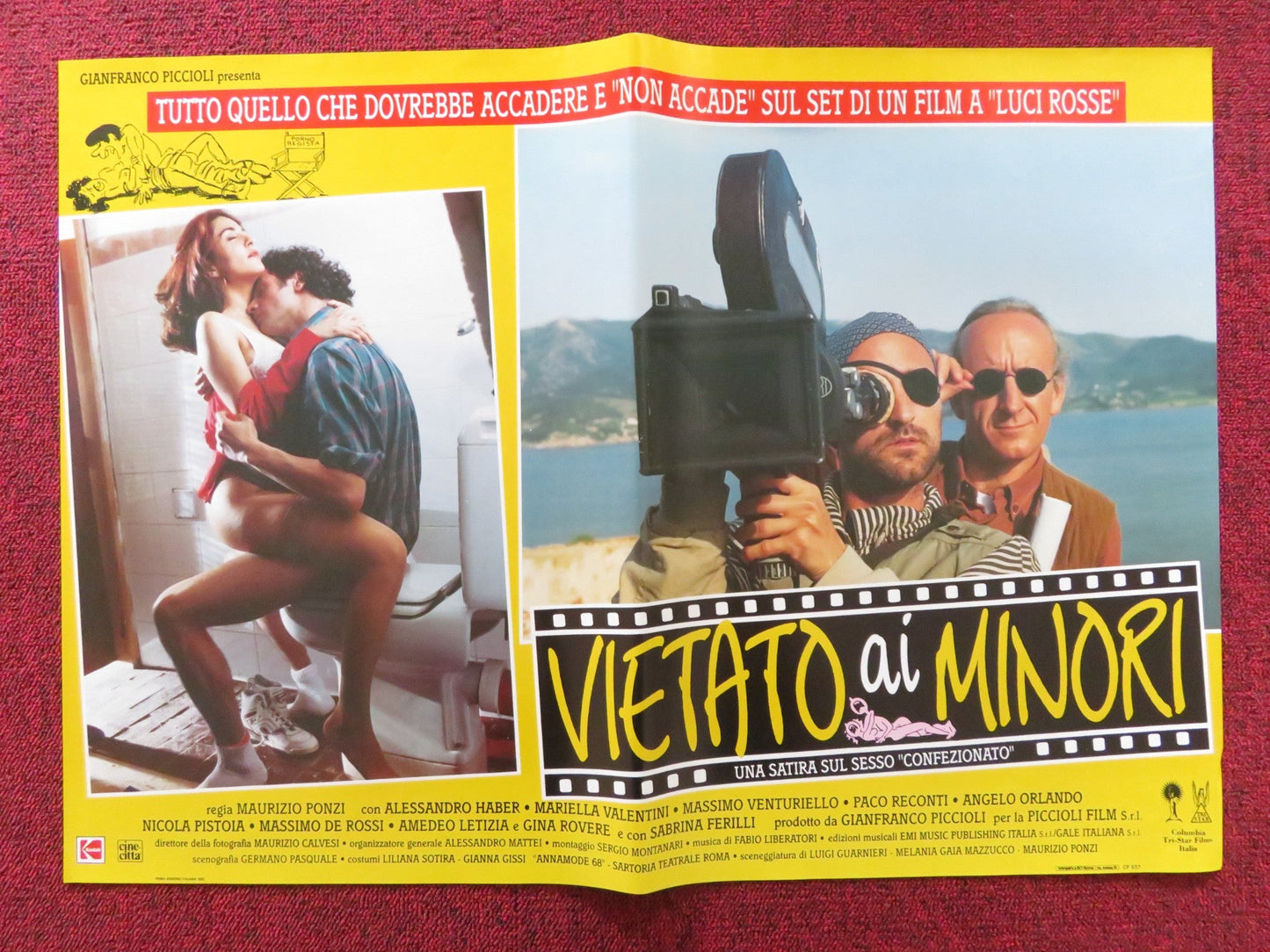 VIETATO AI MINORI - F ITALIAN FOTOBUSTA POSTER ALESSANDRO HABER VALENTINI 1992 Rendezvous Cinema Movie posters