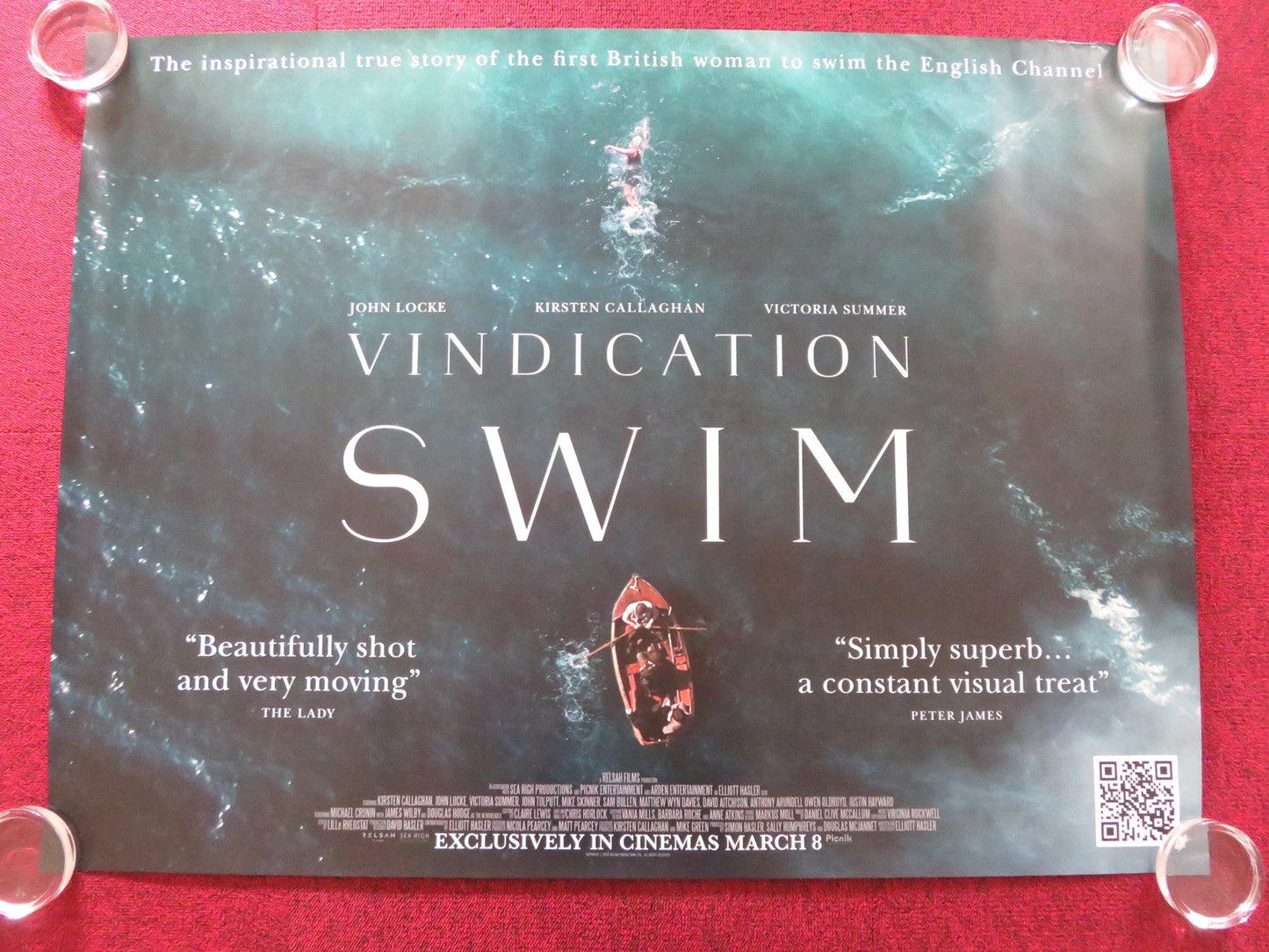 VINDICATION SWIM - B UK QUAD ROLLED POSTER KIRSTEN CALLAGHAN JOHN LOCKE 2024 Rendezvous Cinema Movie posters