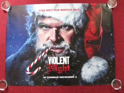VIOLENT NIGHT UK QUAD ROLLED POSTER DAVID HARBOUR JOHN LEGUZIAMO 2022 Rendezvous Cinema Movie posters