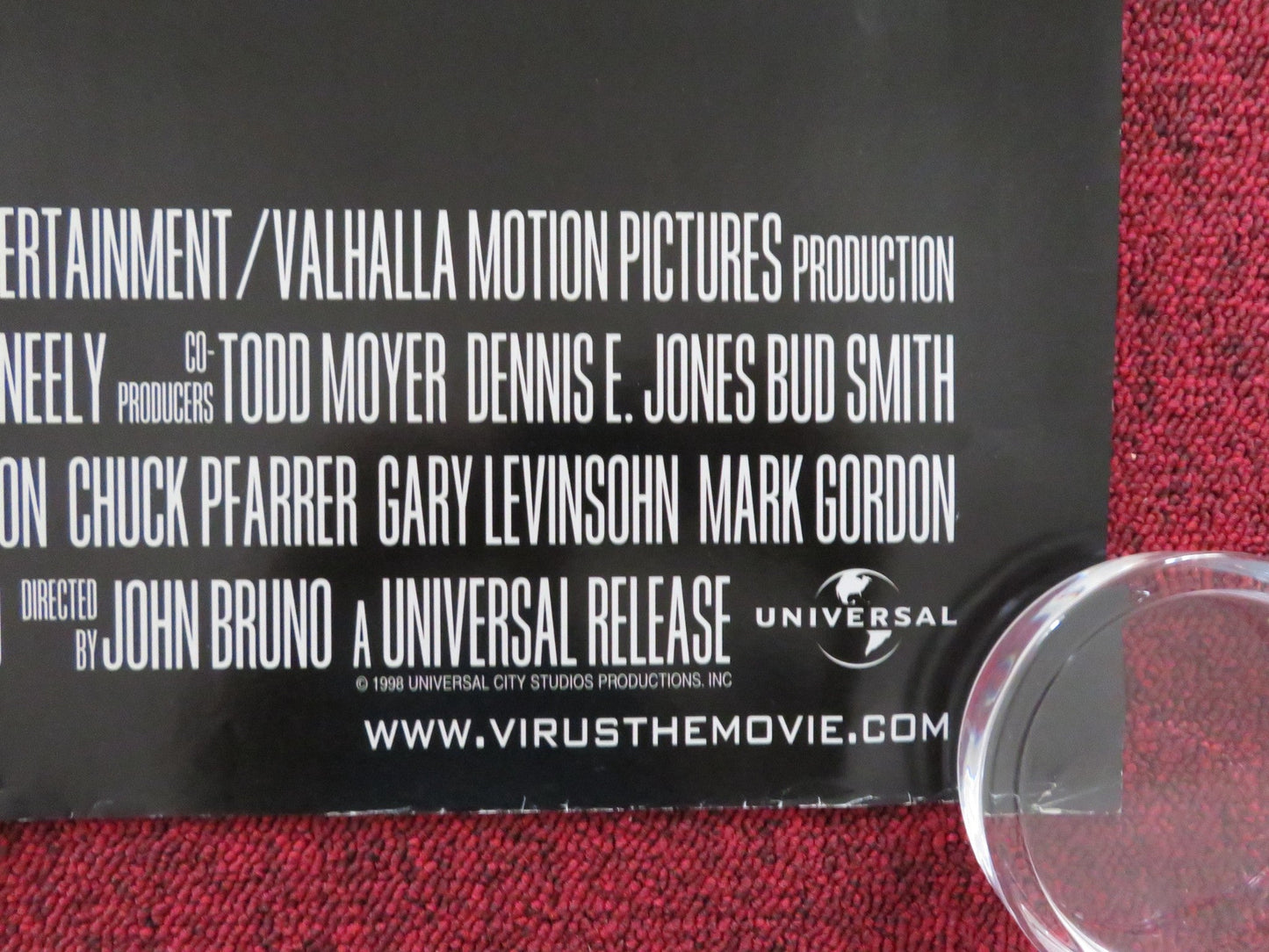 VIRUS UK QUAD ROLLED POSTER JAMIE LEE CURTIS WILLIAM BALDWIN 1999 Rendezvous Cinema Movie posters