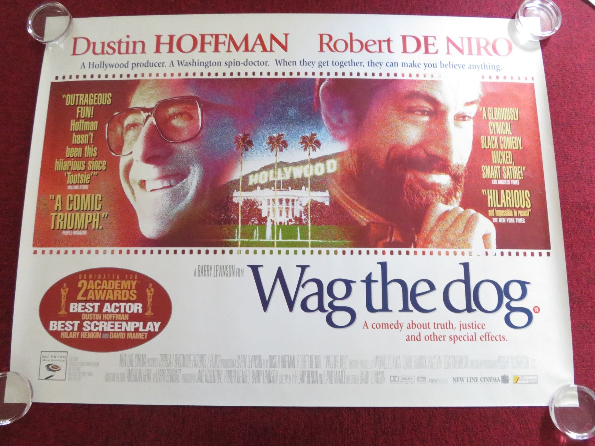 WAG THE DOG UK QUAD ROLLED POSTER ROBERT DE NIRO DUSTIN HOFFMAN 1997 Rendezvous Cinema Movie posters