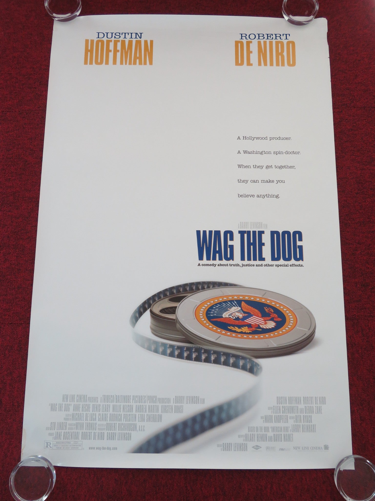 WAG THE DOG US ONE SHEET ROLLED POSTER DUSTIN HOFFMAN ROBERT DE NIRO 1997 Movie posters