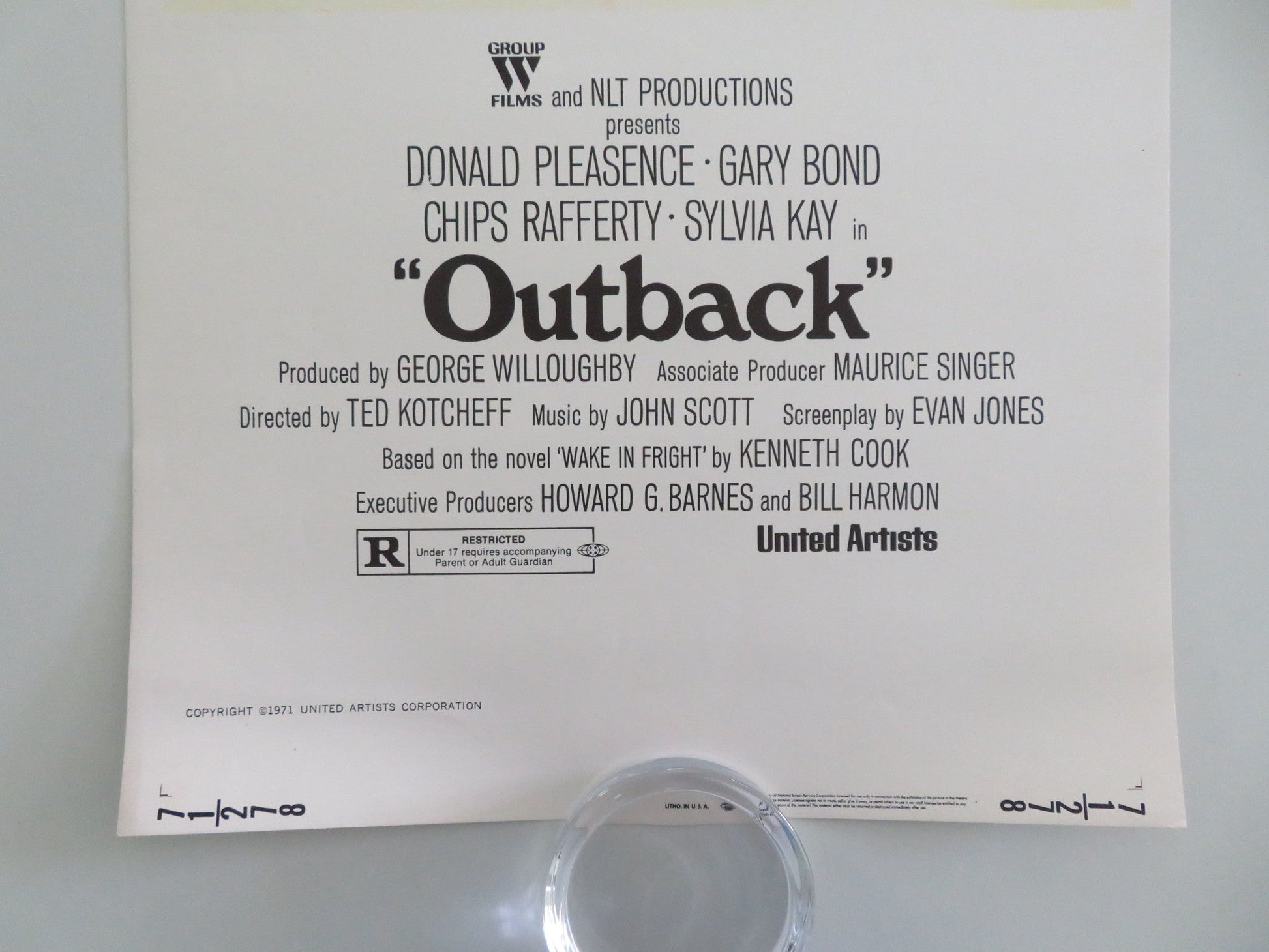 Wake In Fright US Insert Poster Donald Pleasence Gary Bond 1971 Movie posters