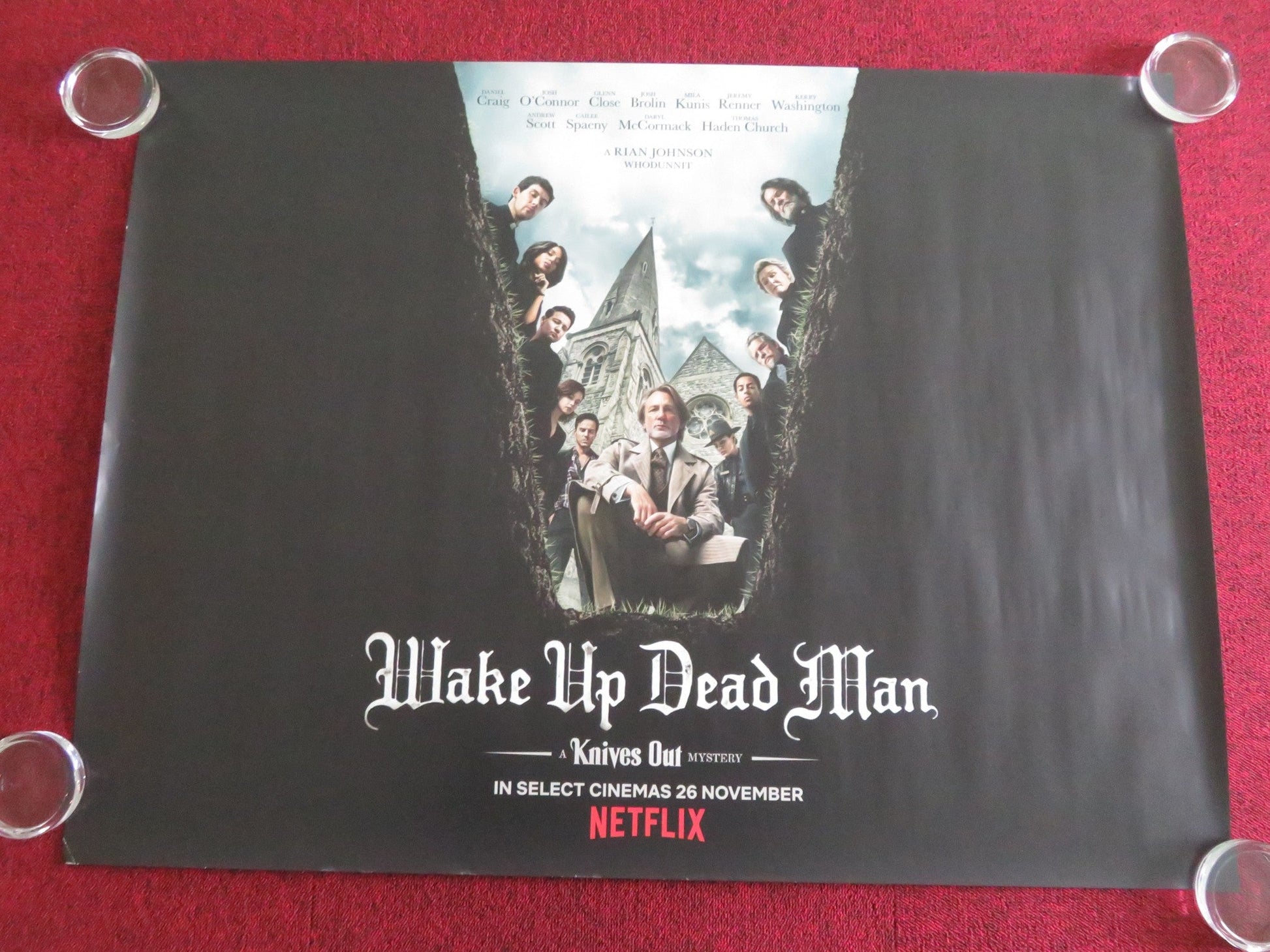 WAKE UP DEAD MAN UK QUAD ROLLED POSTER DANIEL CRAIG JOSH O'CONNOR 2025 Movie posters