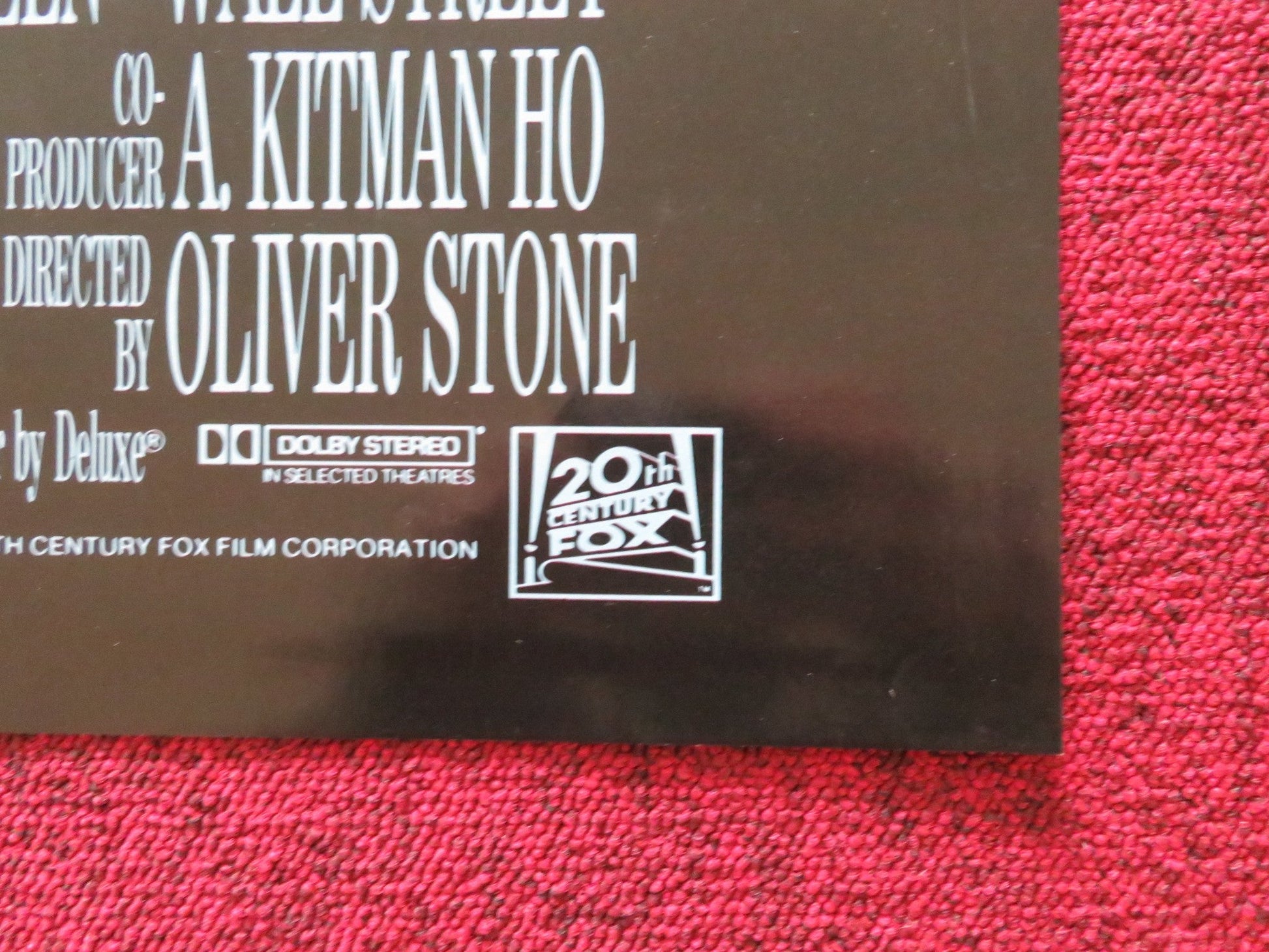 WALL STREET FOLDED US ONE SHEET POSTER CHARLIE SHEEN MICHAEL DOUGLAS 1987 Rendezvous Cinema Movie posters