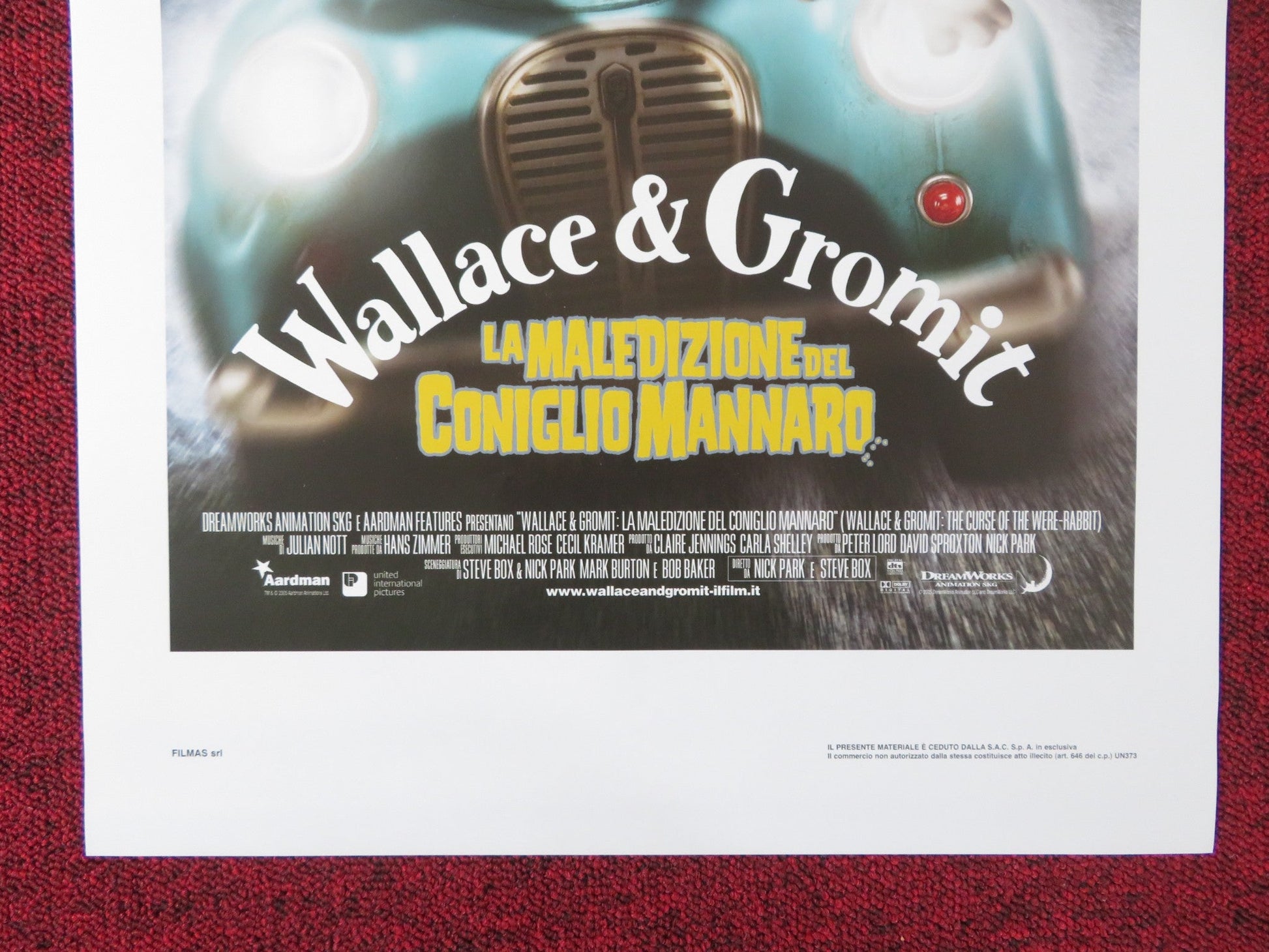 WALLACE & GROMIT: THE CURSE OF THE WERE - RABBIT ITALIAN LOCANDINA POSTER 2005 Rendezvous Cinema Movie posters