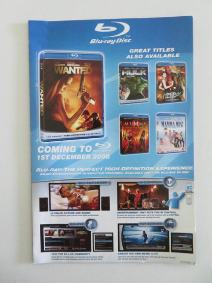 WANTED (DVD) JAMES MCAVOY ANGELINA JOLIE 2008 REGION 2, 5 Movie posters