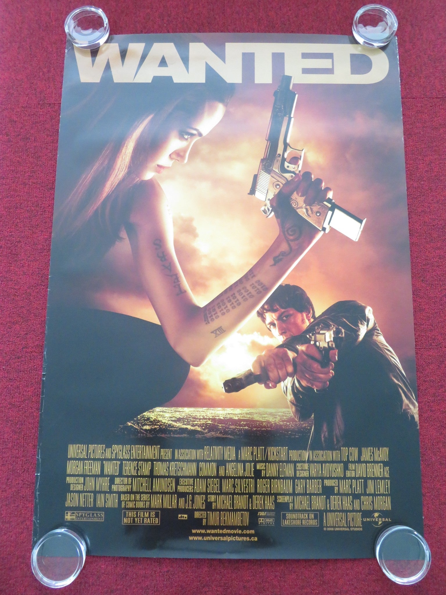 Wanted US One Sheet Rolled Poster James McAvoy Morgan Freeman A. Jolie 2008 Movie posters