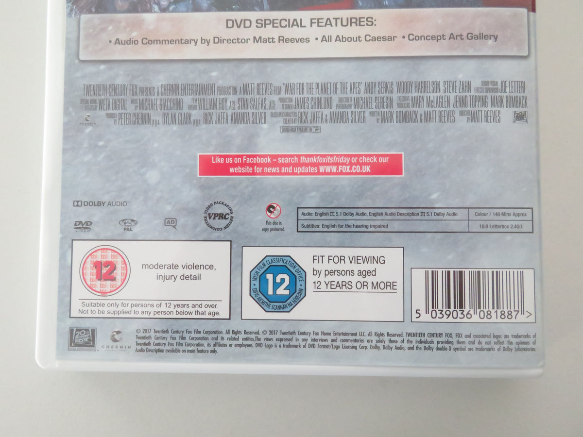 War for the Planet of the Apes (DVD) Andy Serkis Woody Harrelson 2017 Region 2 Movie posters