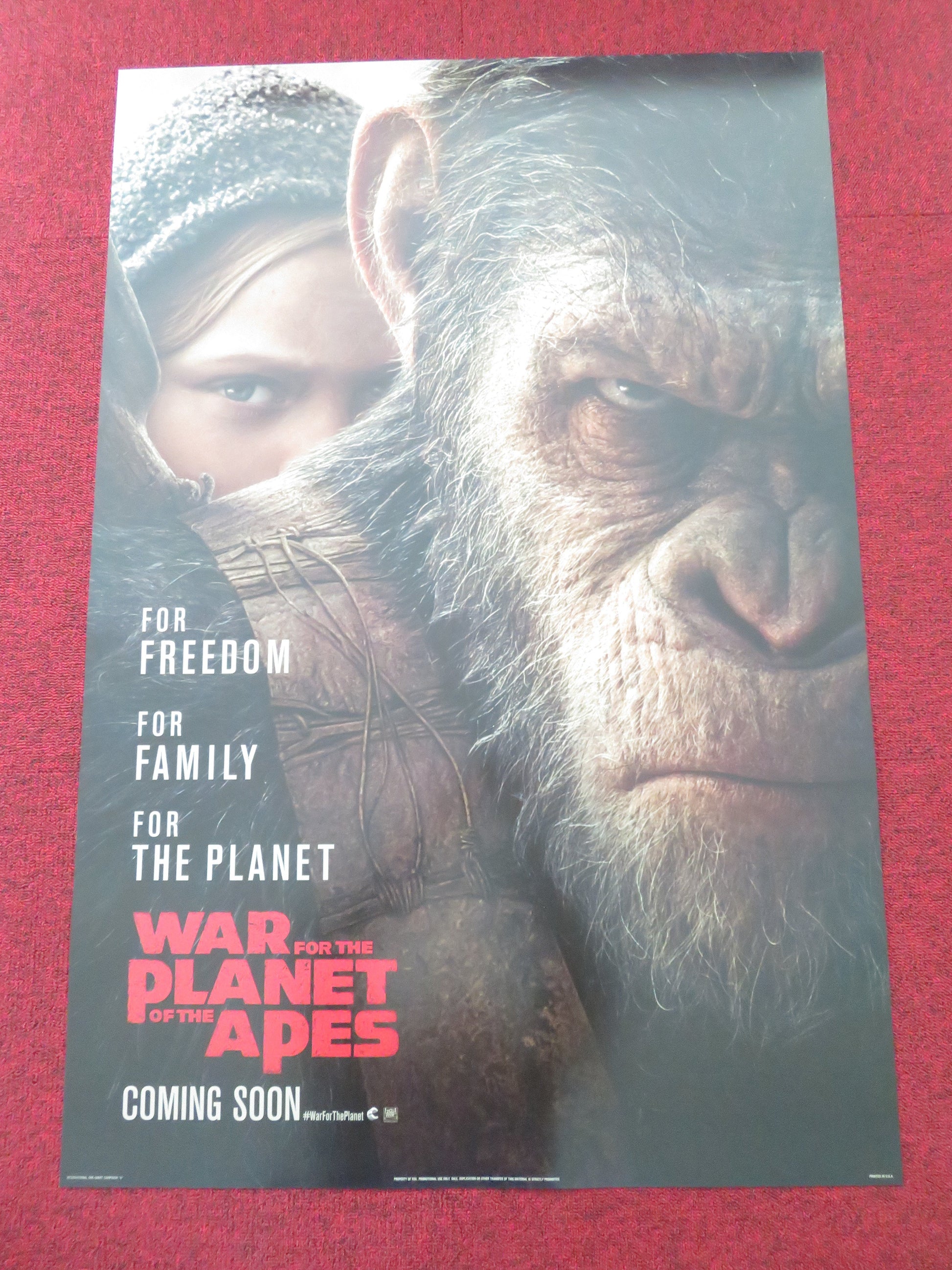 War for the Planet of the Apes US One Sheet Rolled Poster Andy Serkis 2017 Movie posters