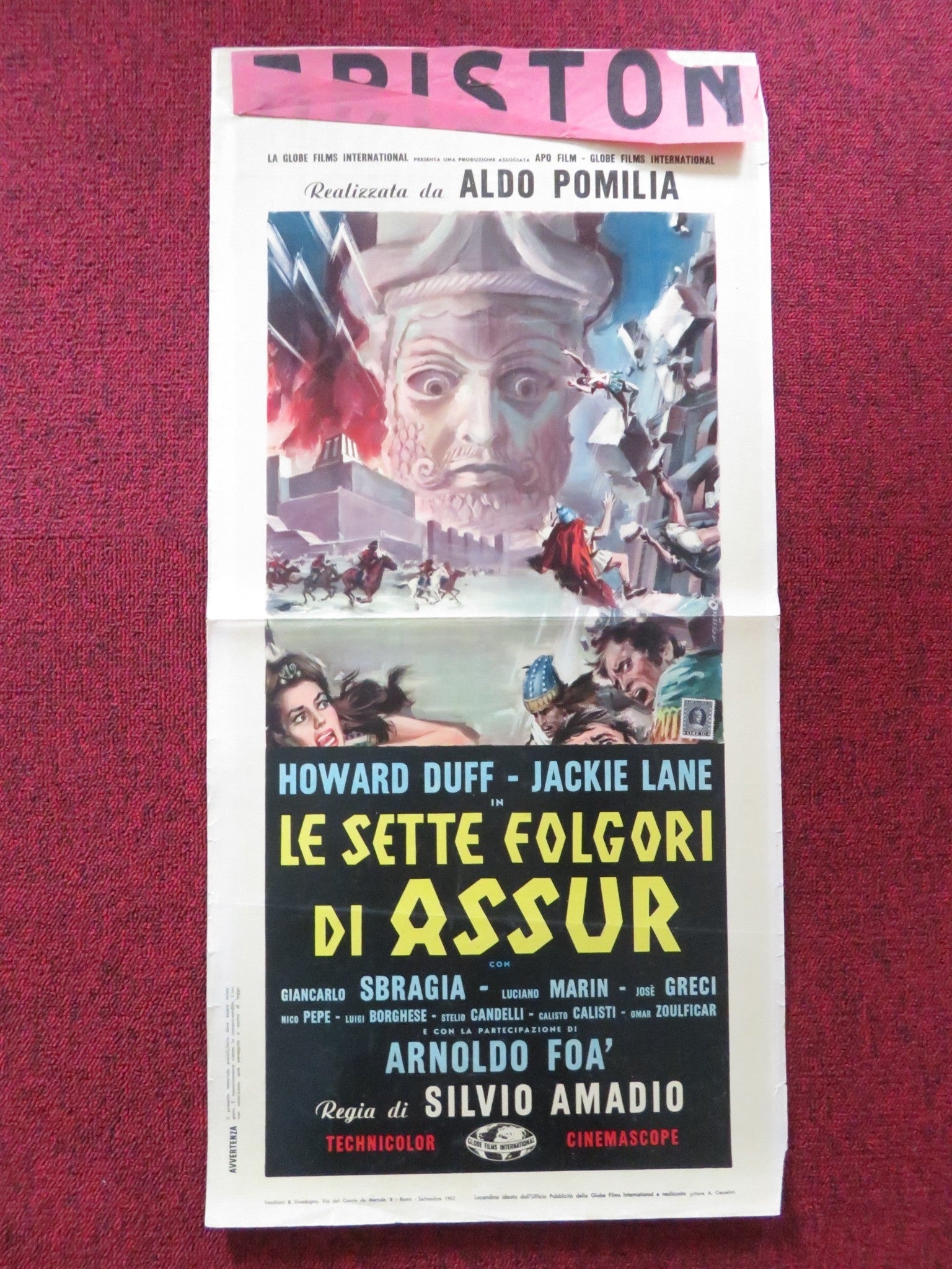 WAR GODS OF BABYLON ITALIAN LOCANDINA POSTER HOWARD DUFF JACKIE LANE 1962 Rendezvous Cinema Movie posters