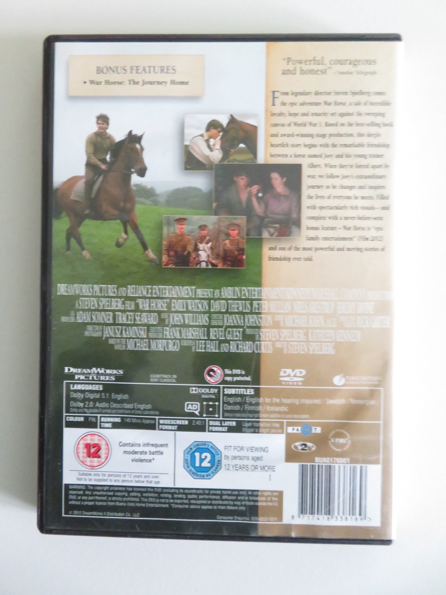 WAR HORSE (DVD) JEREMY IRVINE EMILY WATSON TOM HIDDLESTON 2011 REGION 2 Movie posters